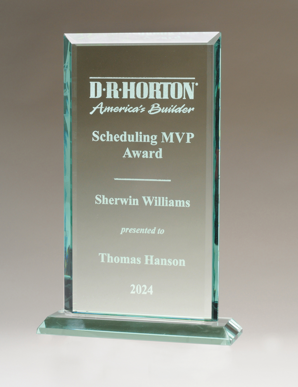 Thick Apex Series Jade Glass Award