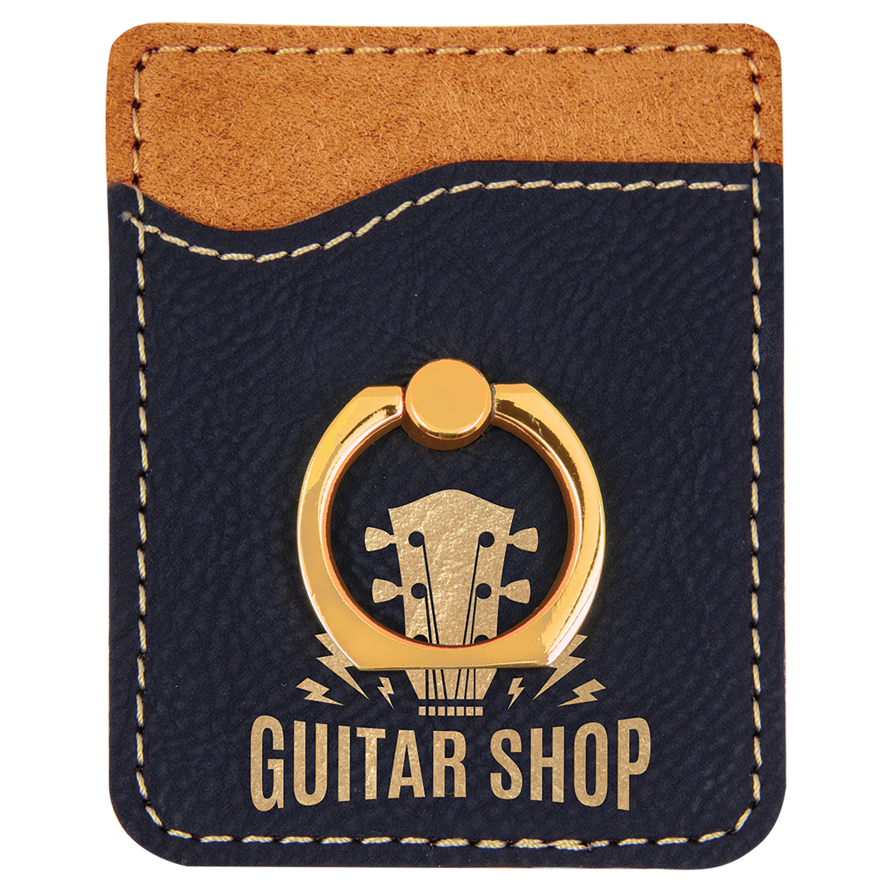 Leatherette Phone Wallet with Ring