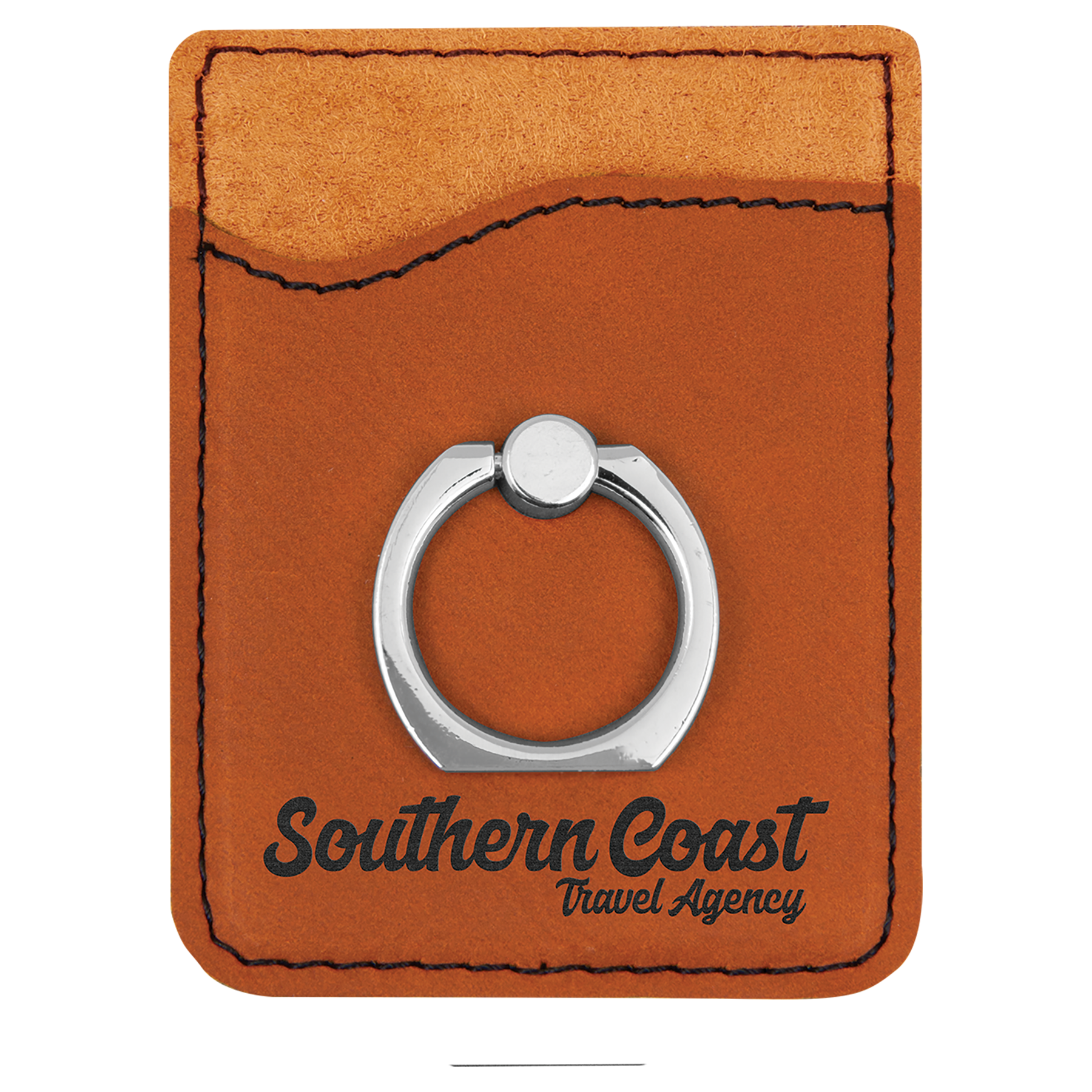 Leatherette Phone Wallet with Ring