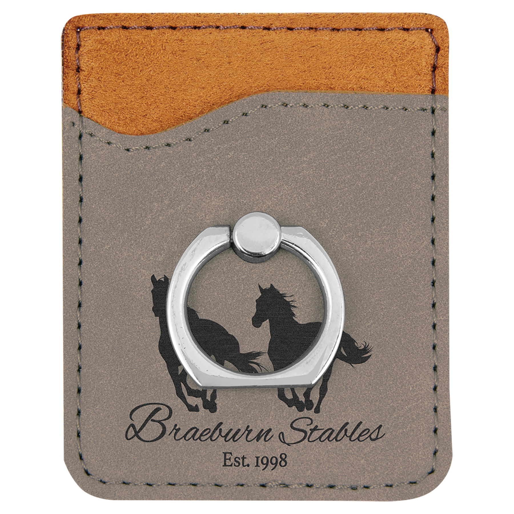 Leatherette Phone Wallet with Ring