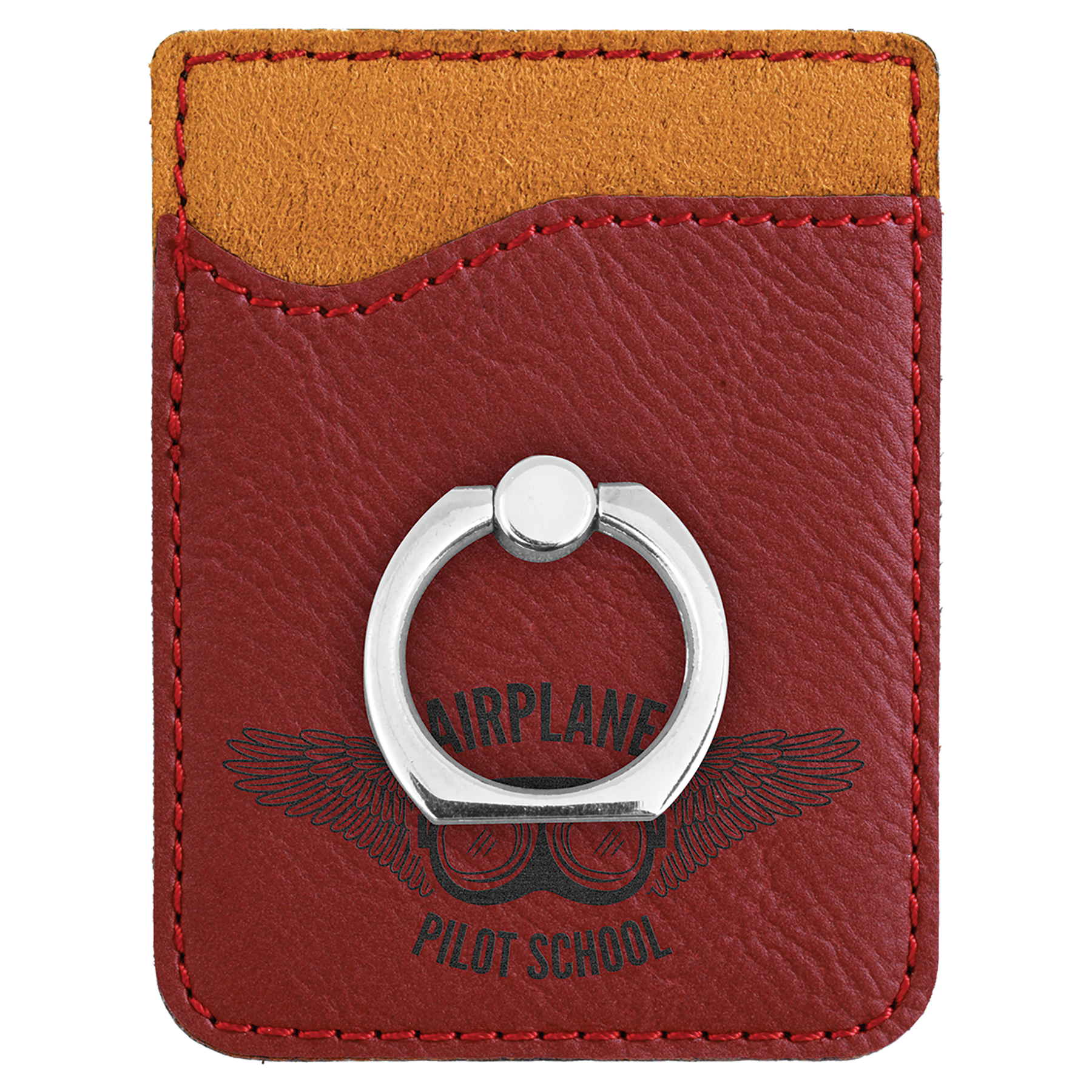 Leatherette Phone Wallet with Ring
