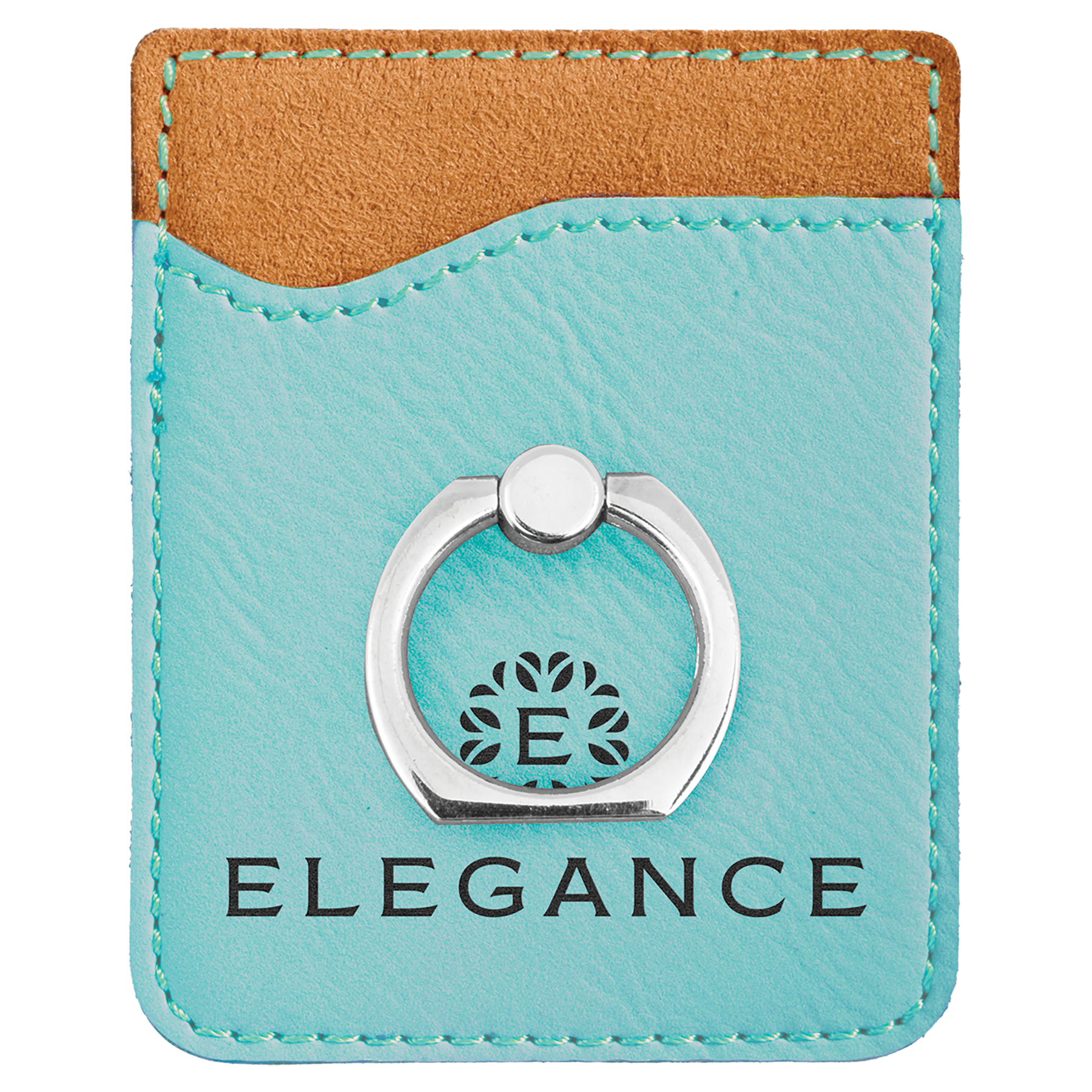 Leatherette Phone Wallet with Ring