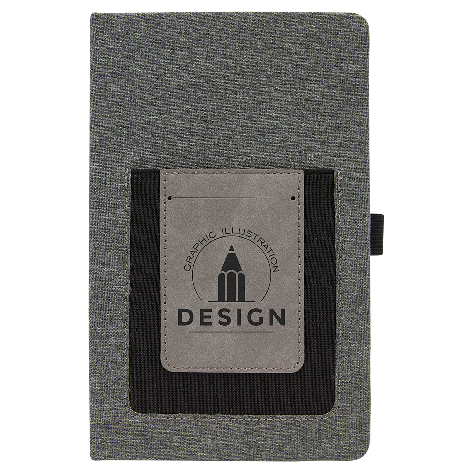 Laserable Leatherette Canvas Journals with Phone Holder