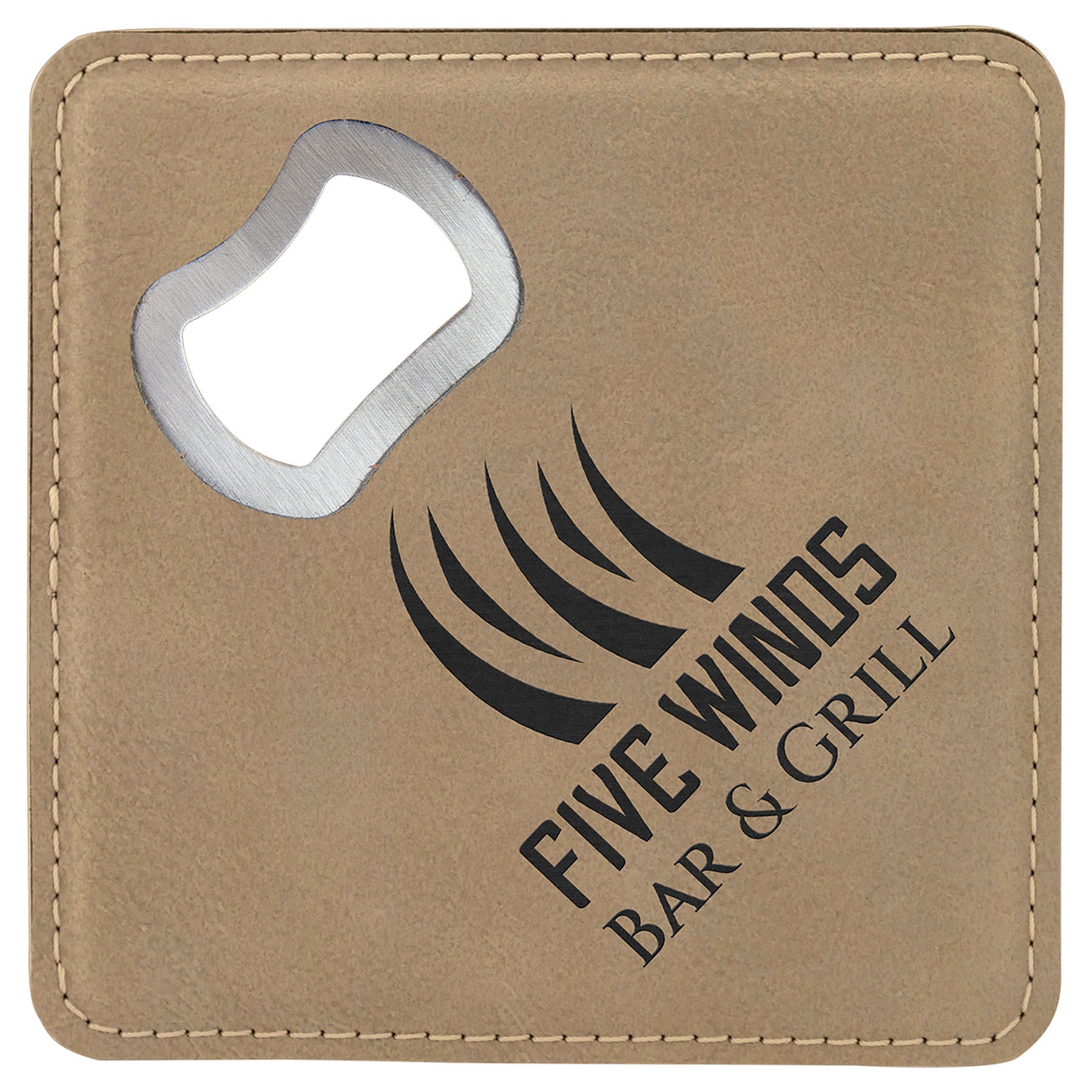 Leatherette Bottle Opener Coaster