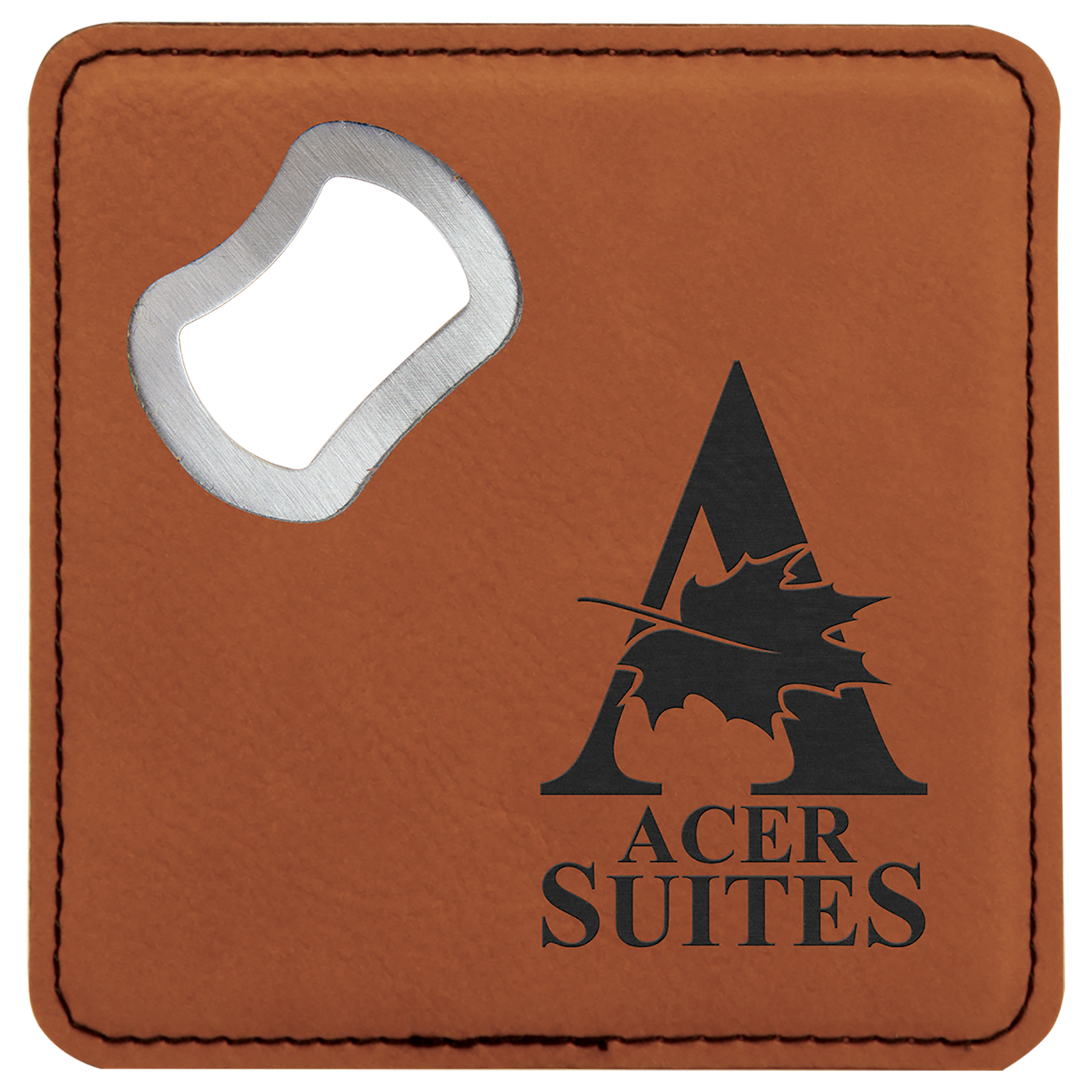 Leatherette Bottle Opener Coaster