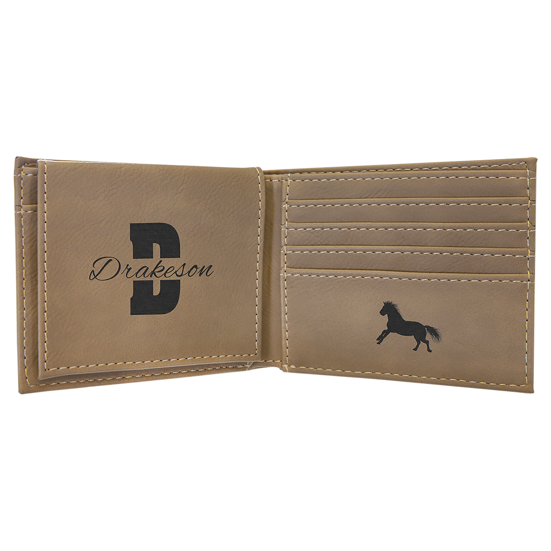 Leatherette Bi-Fold Wallet with Flip ID Display