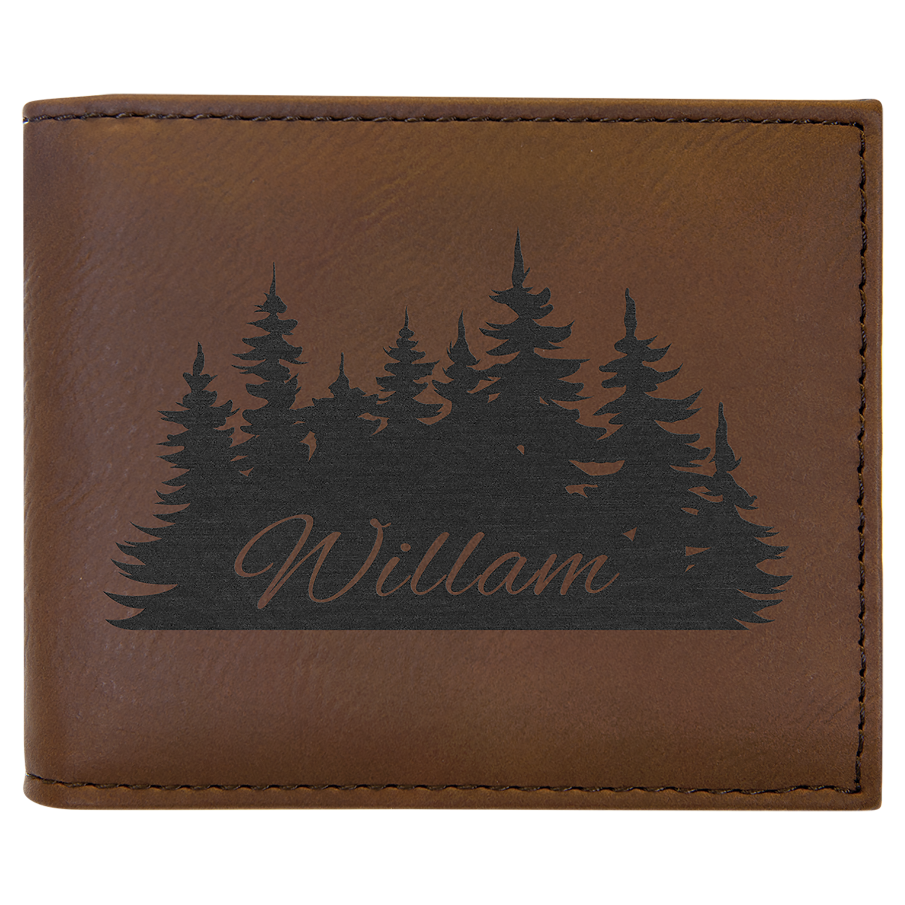 Leatherette Bi-Fold Wallet with Flip ID Display