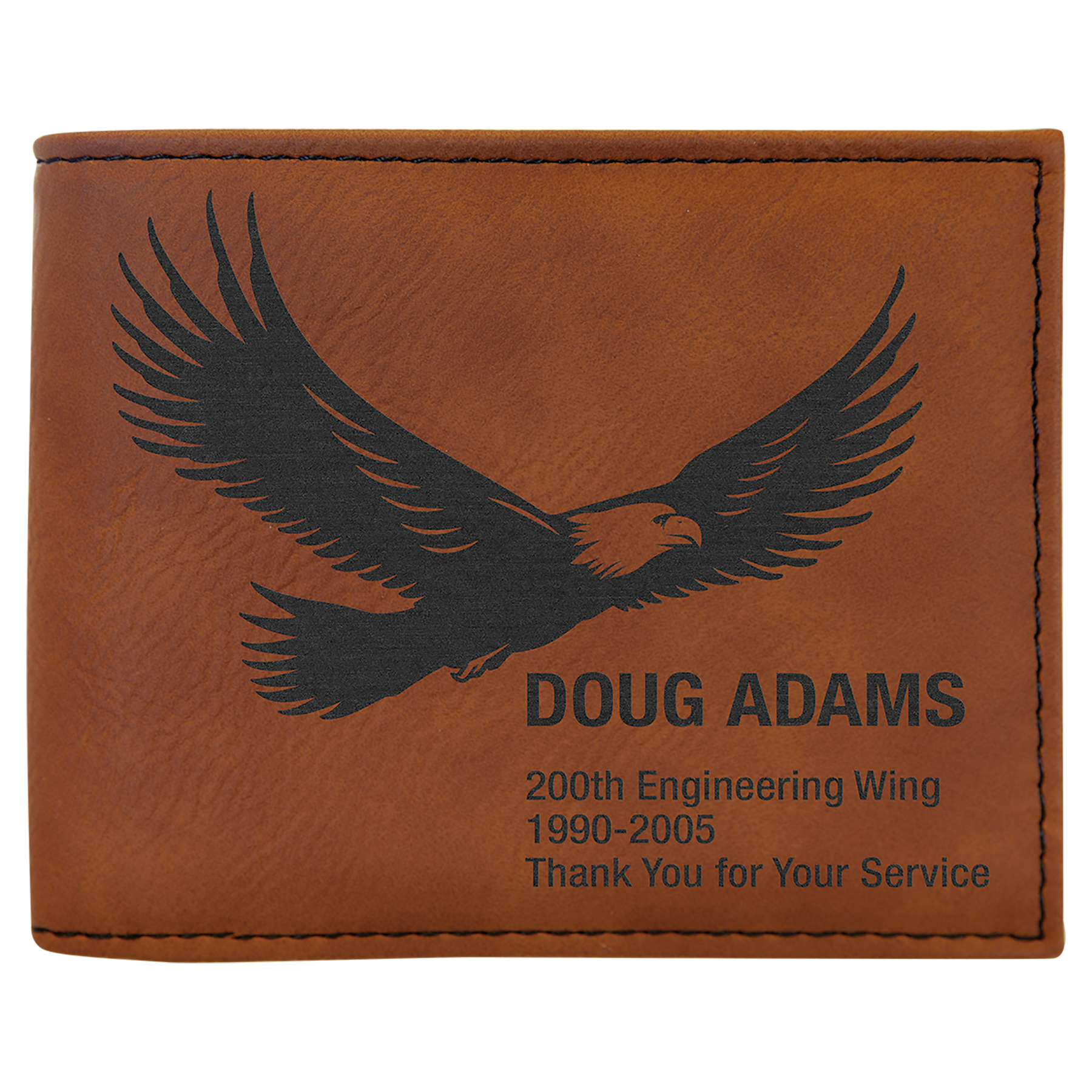 Leatherette Bi-Fold Wallet with Flip ID Display