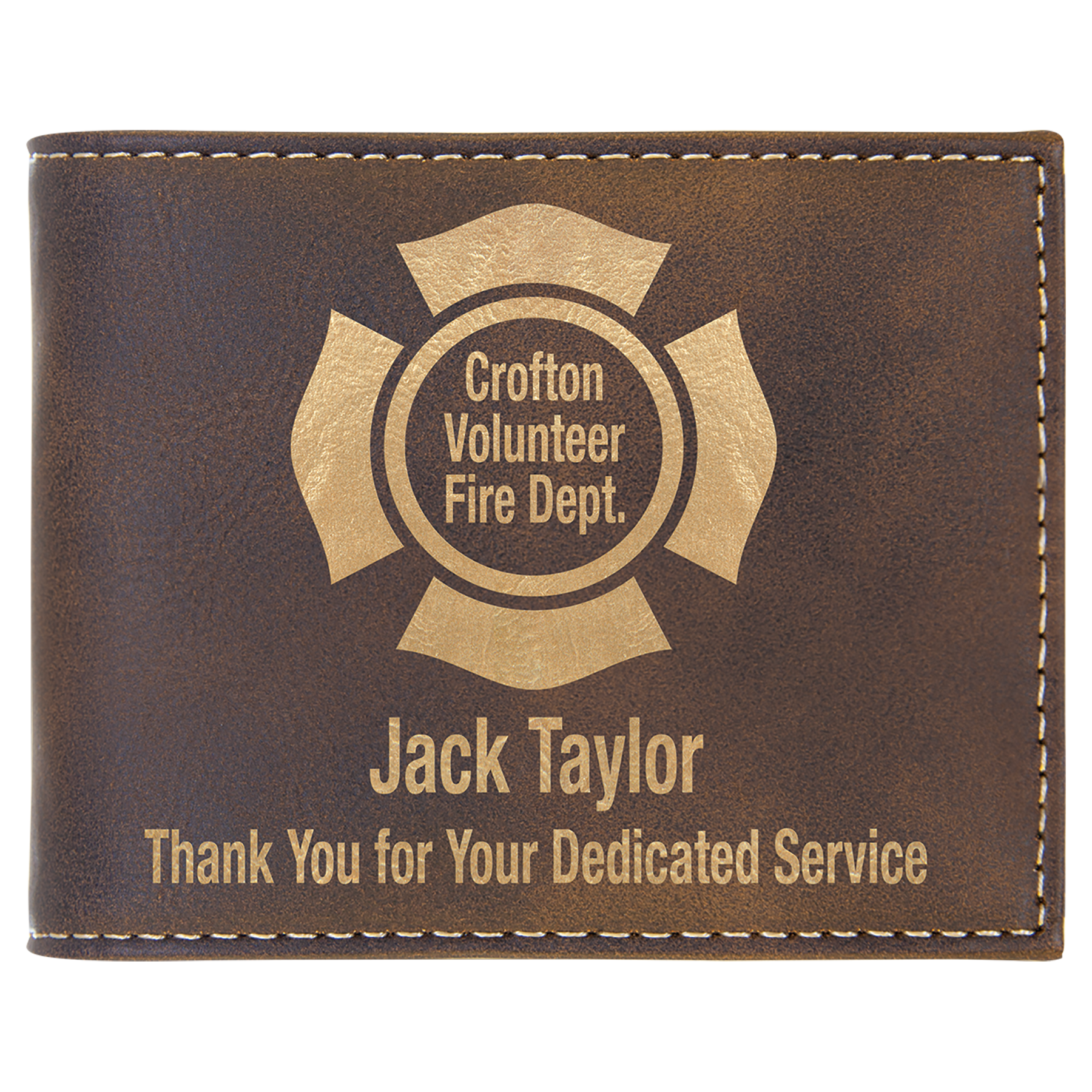 Leatherette Bi-Fold Wallet with Flip ID Display