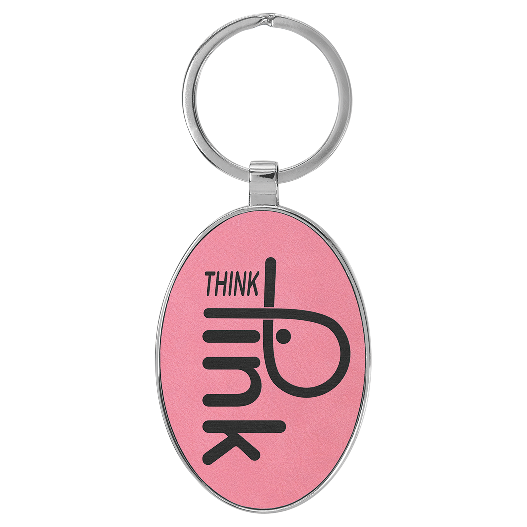 Metal Frame Laserable Leatherette Keychain