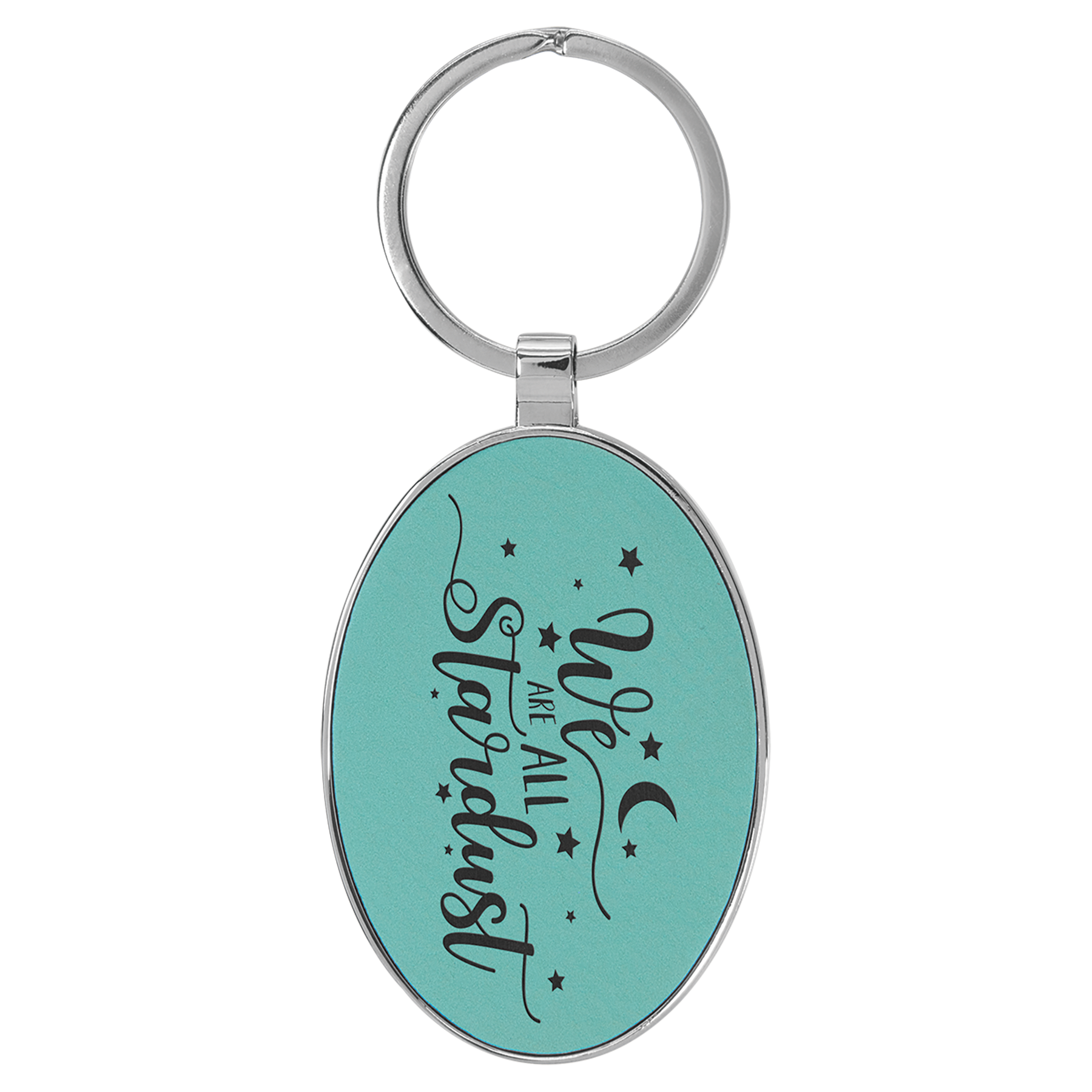 Metal Frame Laserable Leatherette Keychain