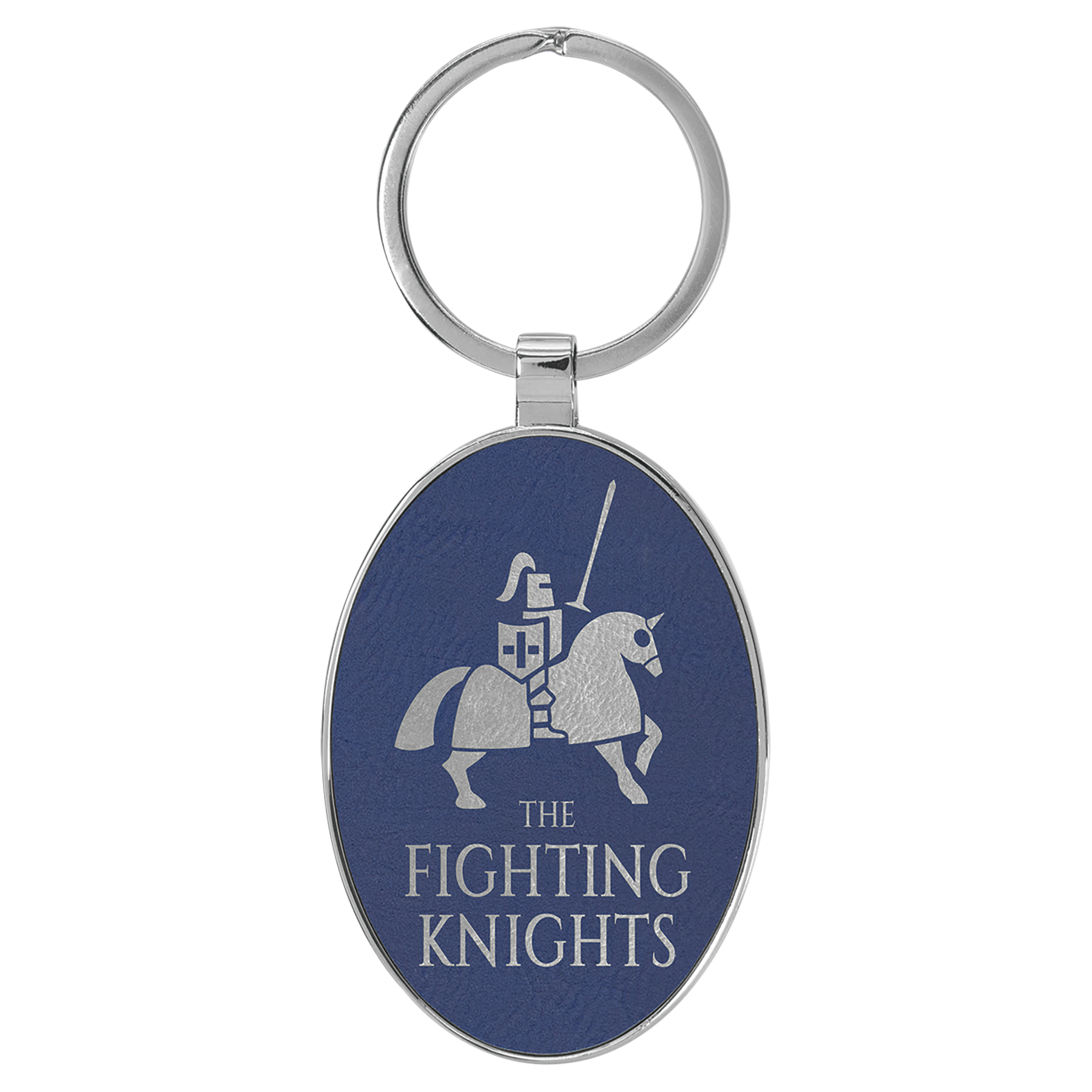 Metal Frame Laserable Leatherette Keychain