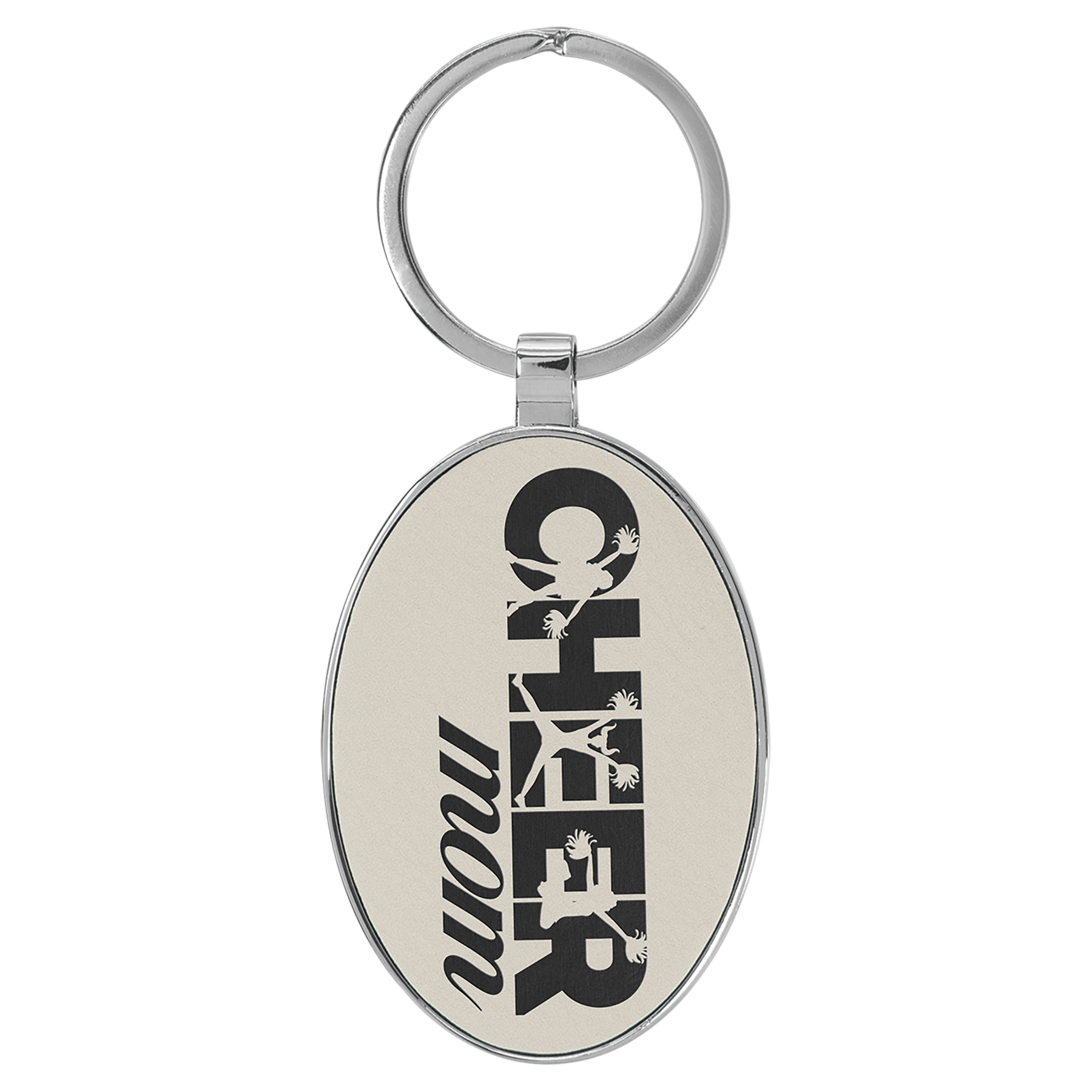 Metal Frame Laserable Leatherette Keychain
