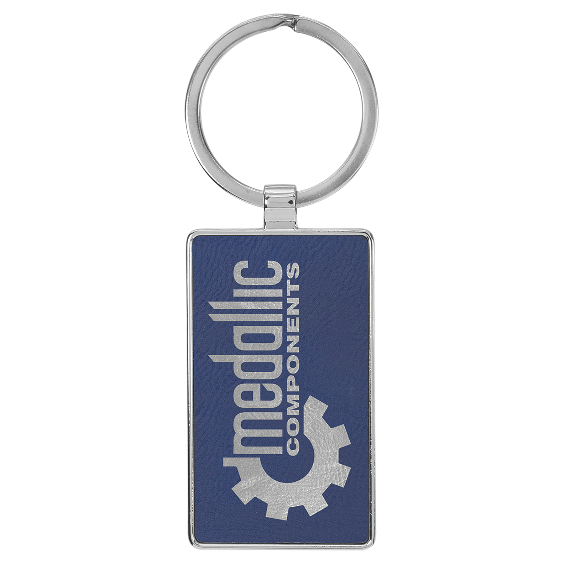 Metal Frame Laserable Leatherette Keychain