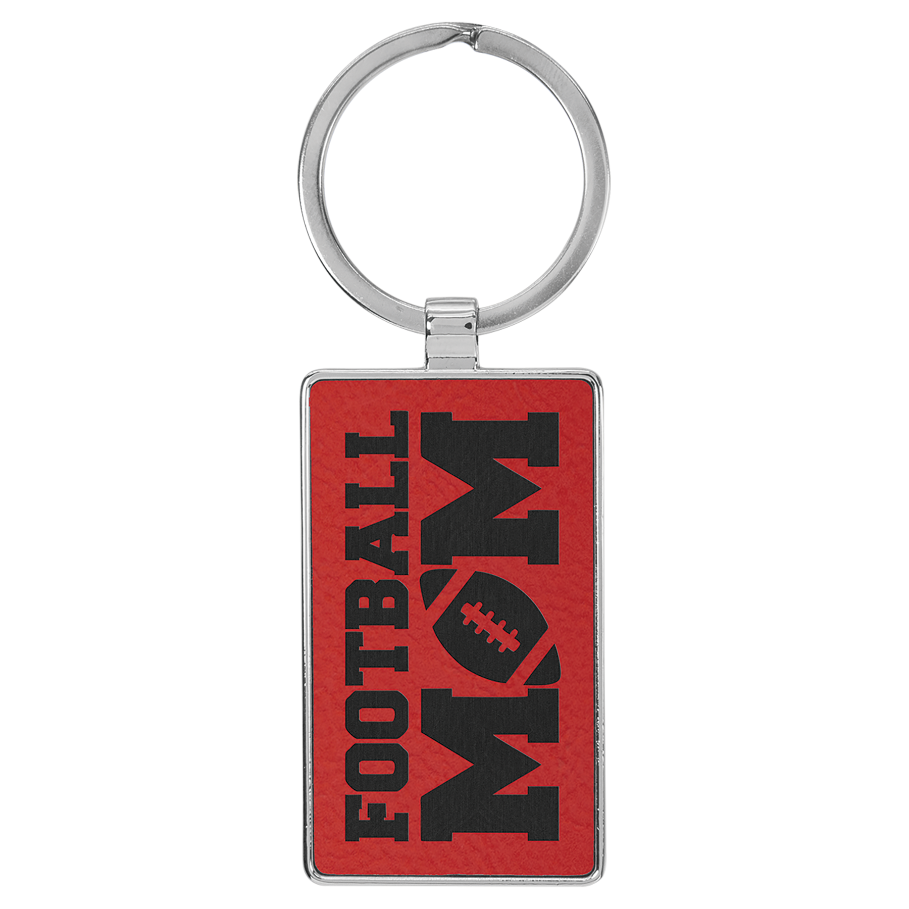 Metal Frame Laserable Leatherette Keychain