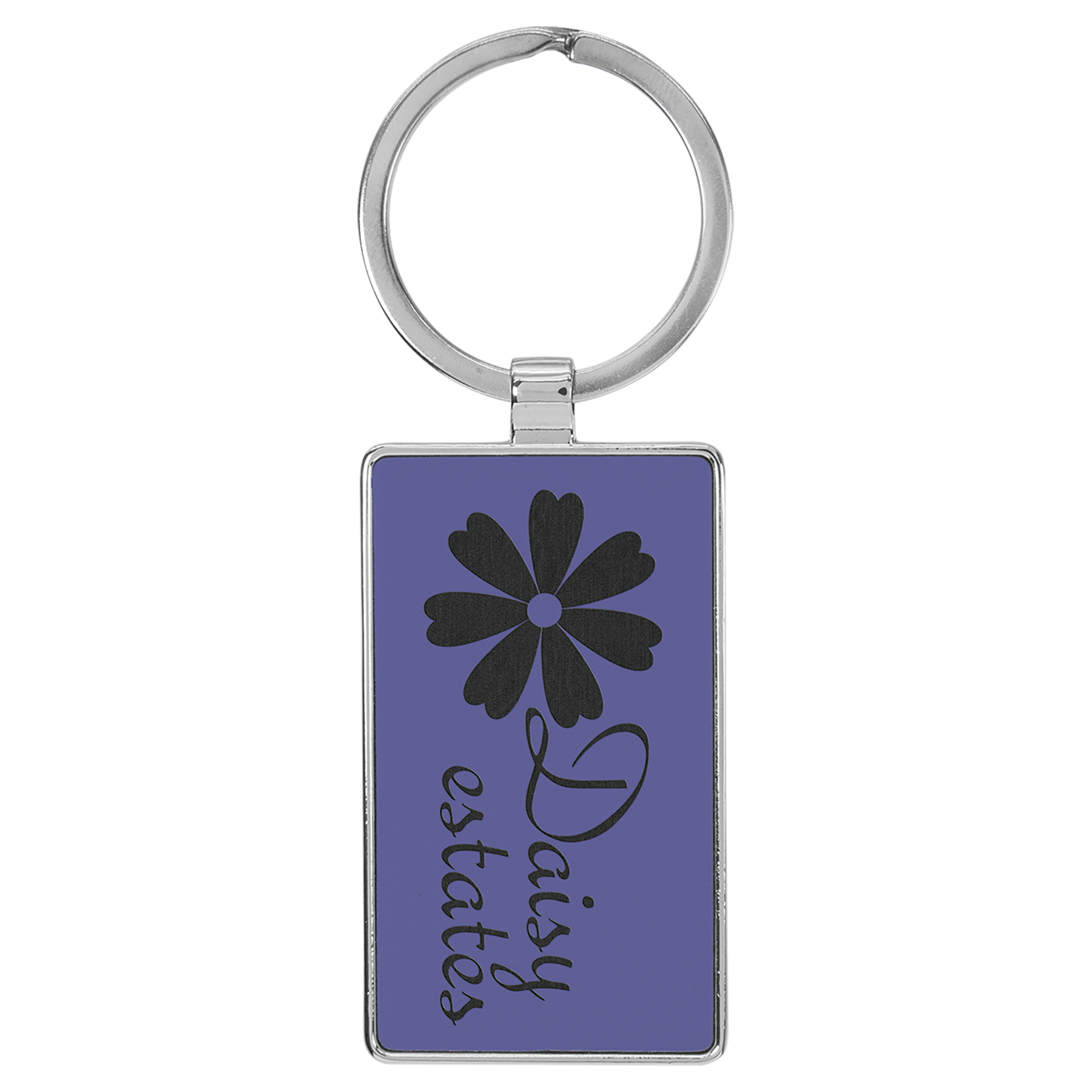 Metal Frame Laserable Leatherette Keychain