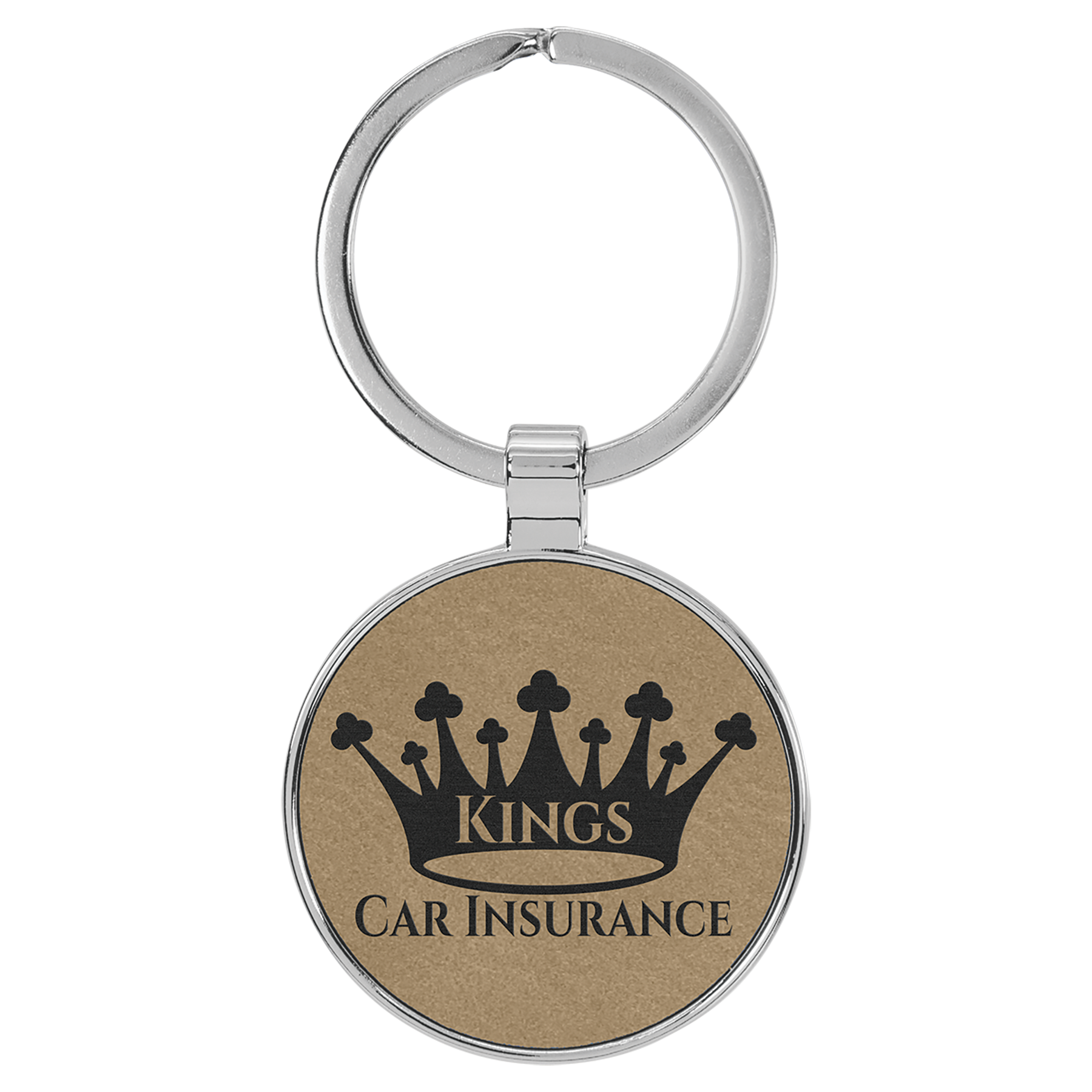 Metal Frame Laserable Leatherette Keychain