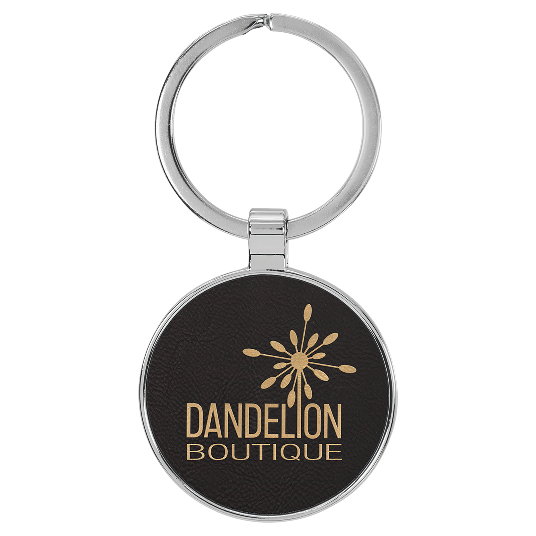 Metal Frame Laserable Leatherette Keychain