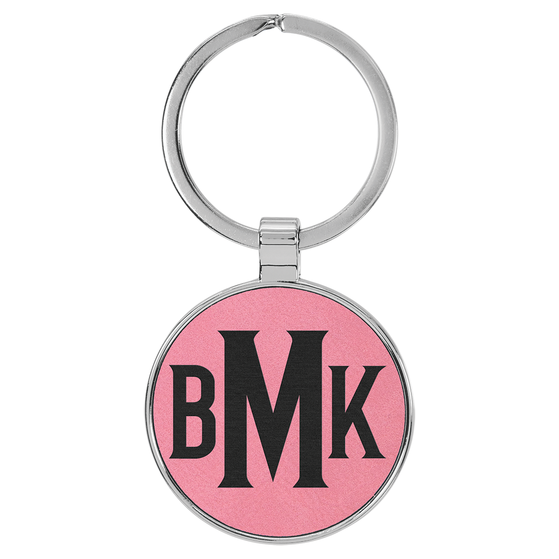 Metal Frame Laserable Leatherette Keychain