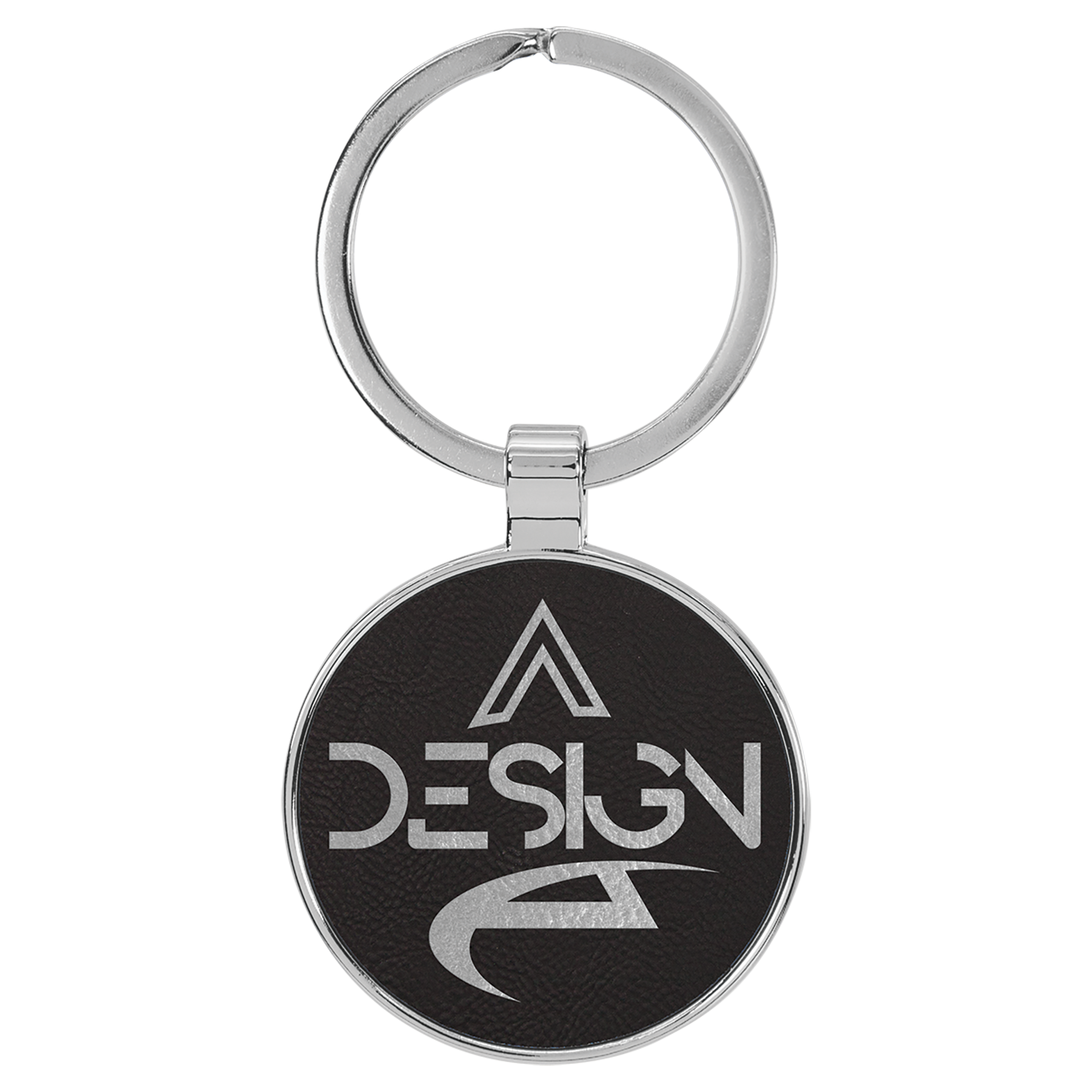 Metal Frame Laserable Leatherette Keychain