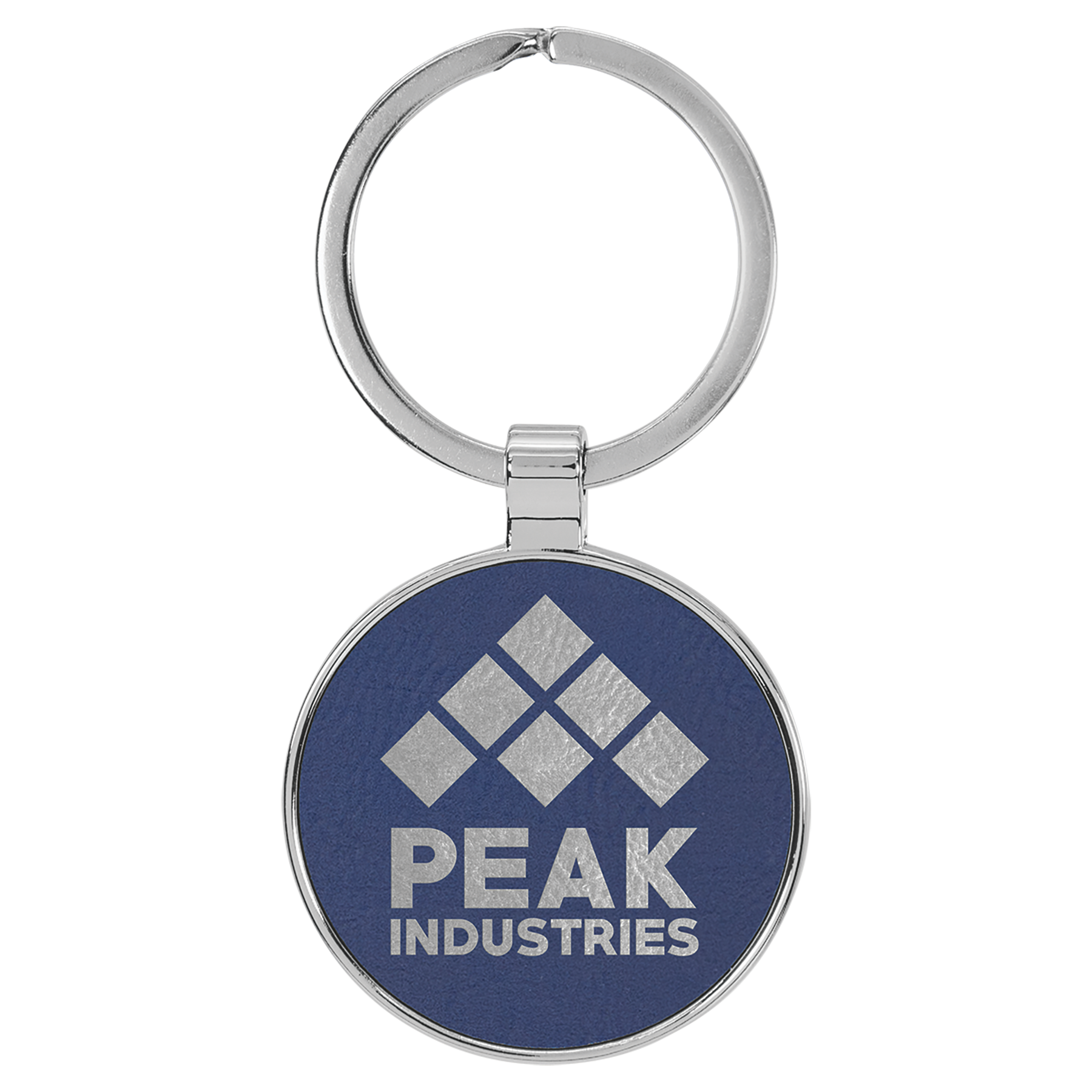 Metal Frame Laserable Leatherette Keychain