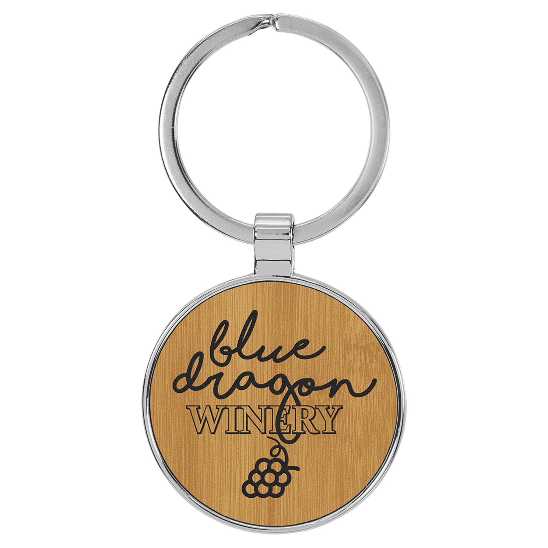 Metal Frame Laserable Leatherette Keychain