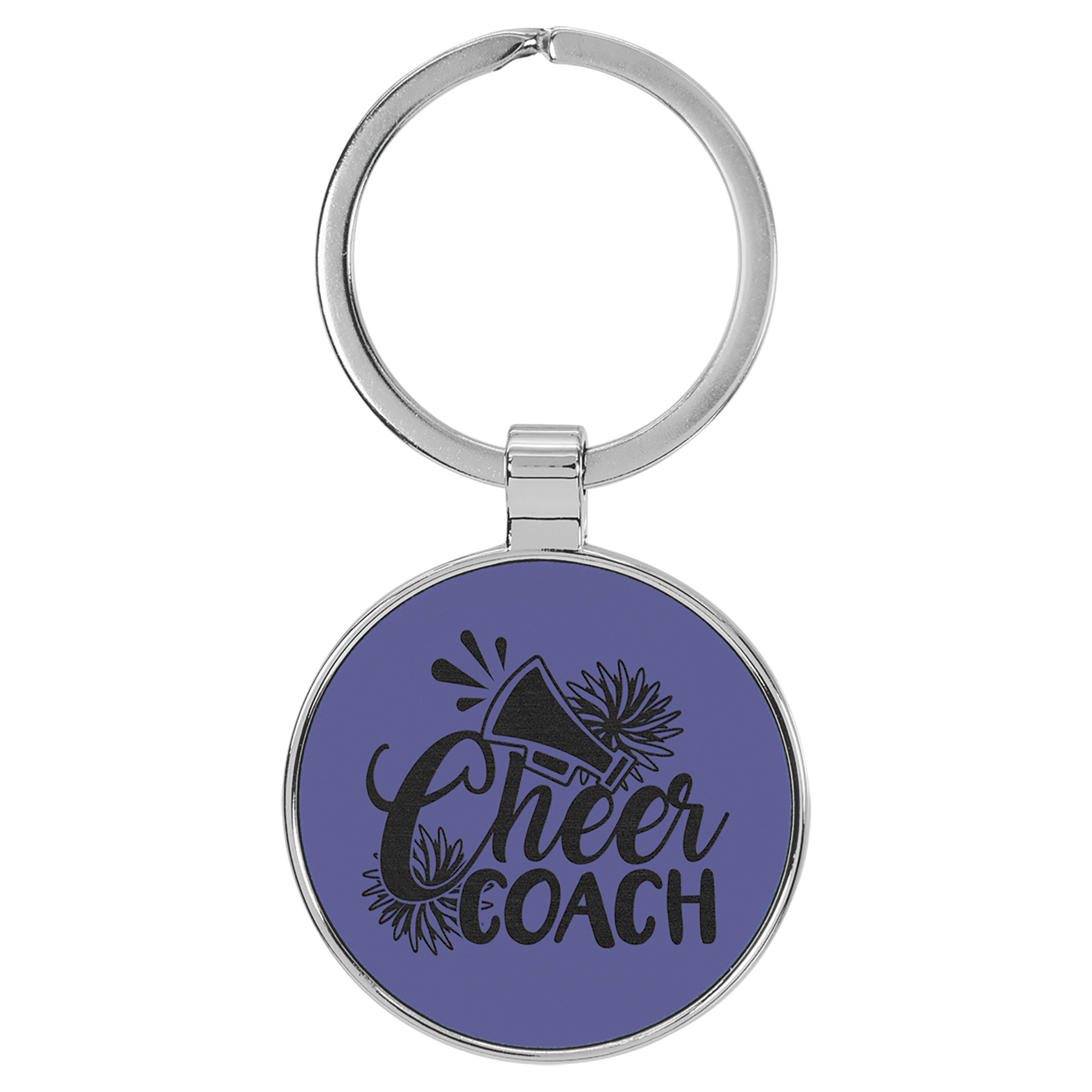 Metal Frame Laserable Leatherette Keychain