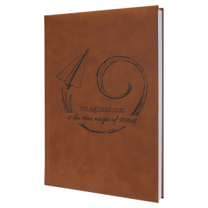 Laserable Leatherette Journal-Lined Notepad