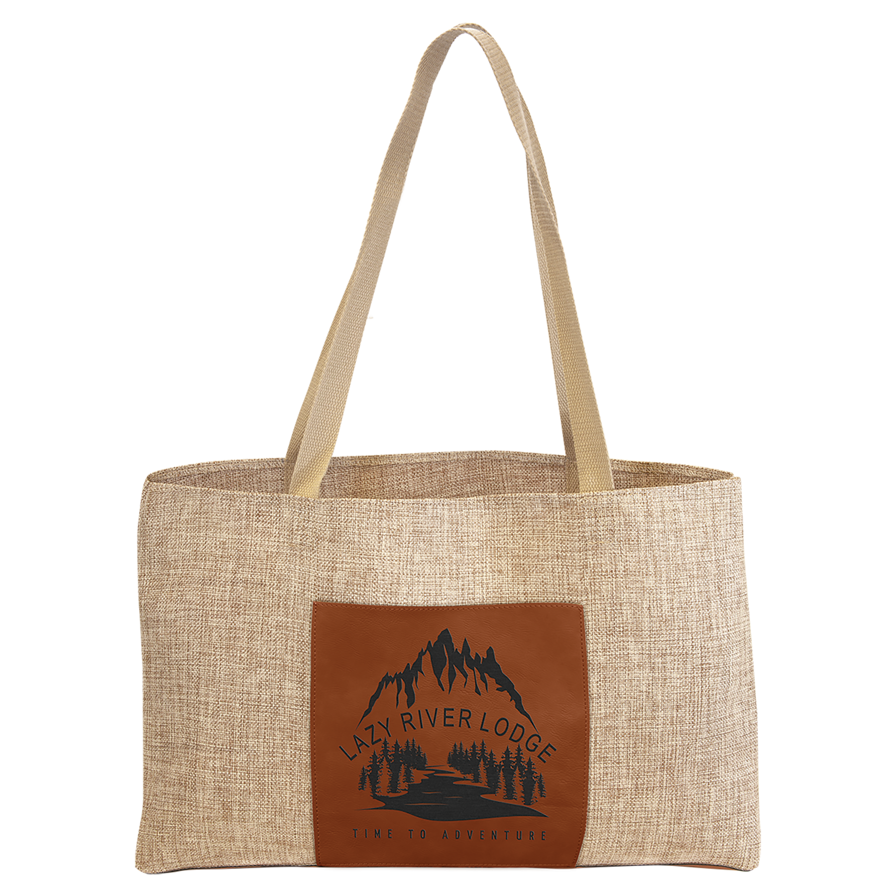 Burlap Bags with Laserable Leatherette