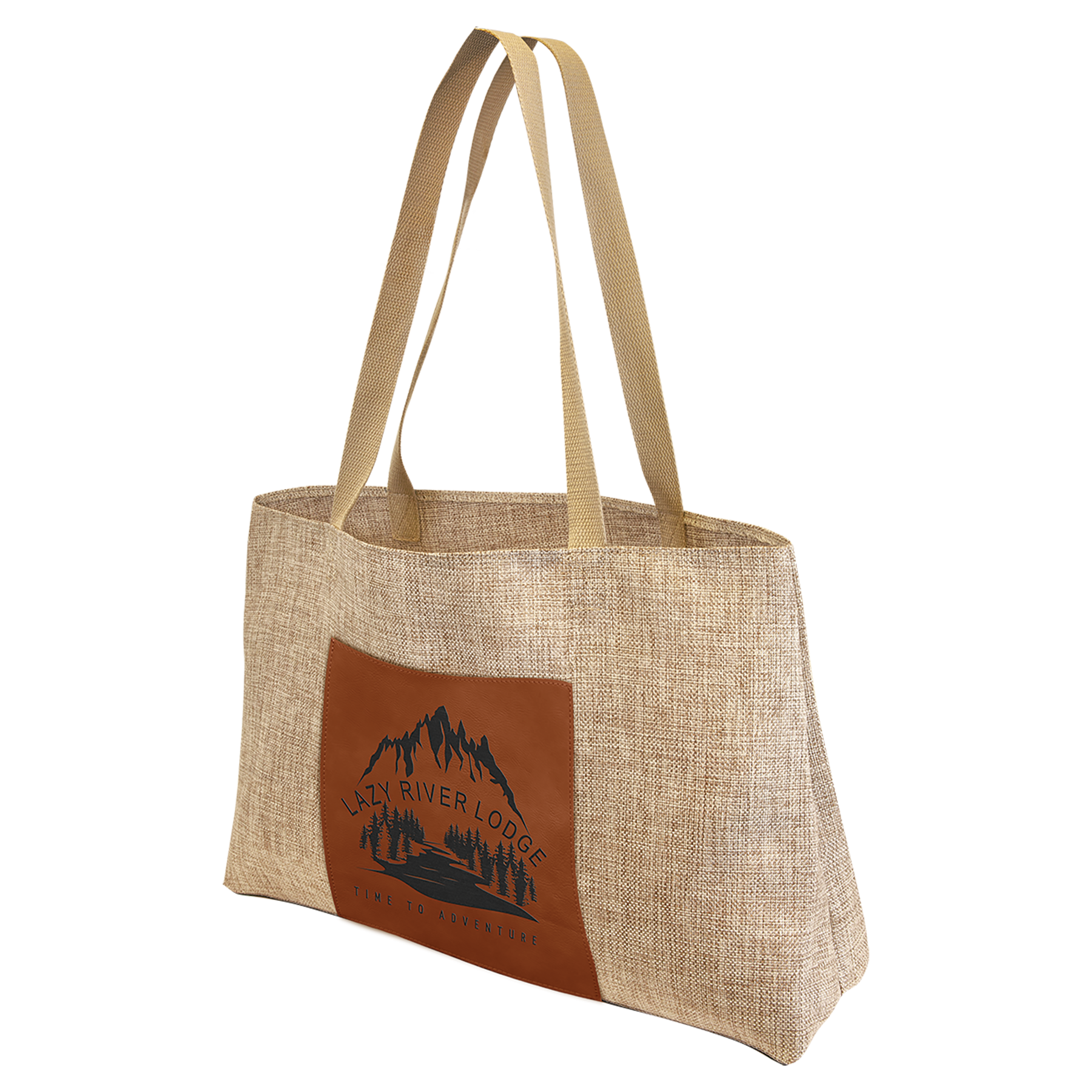 Burlap Bags with Laserable Leatherette