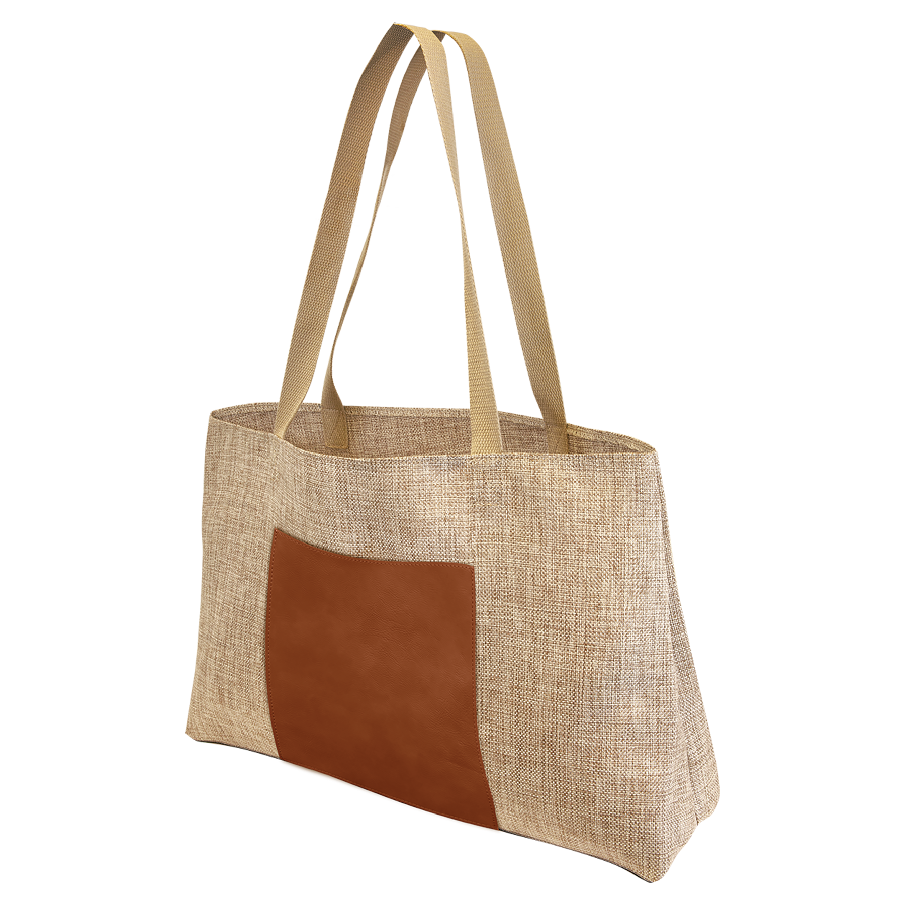 Burlap Bags with Laserable Leatherette