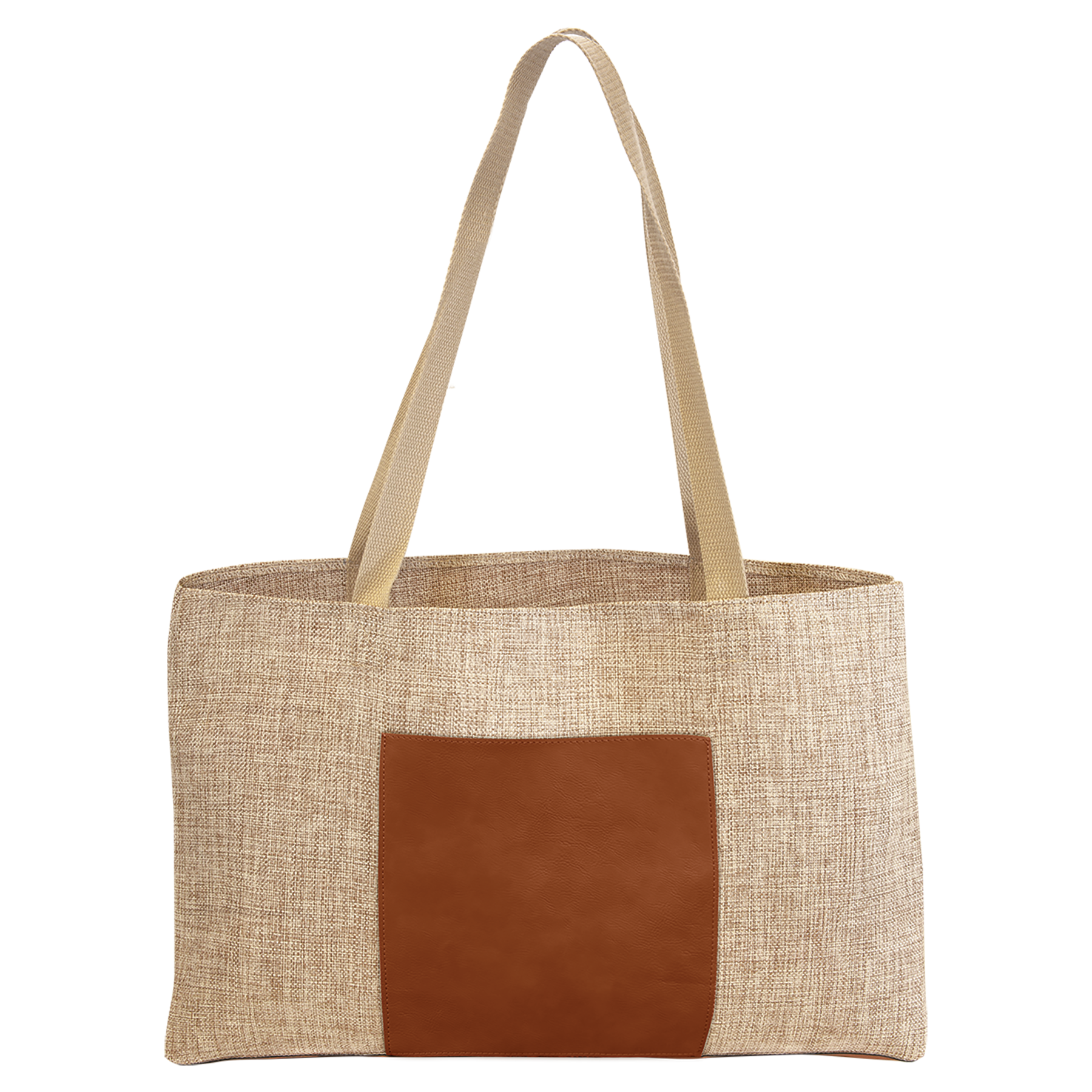 Burlap Bags with Laserable Leatherette