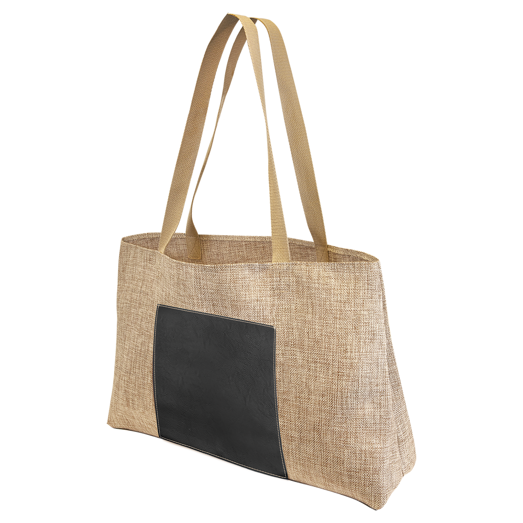 Burlap Bags with Laserable Leatherette