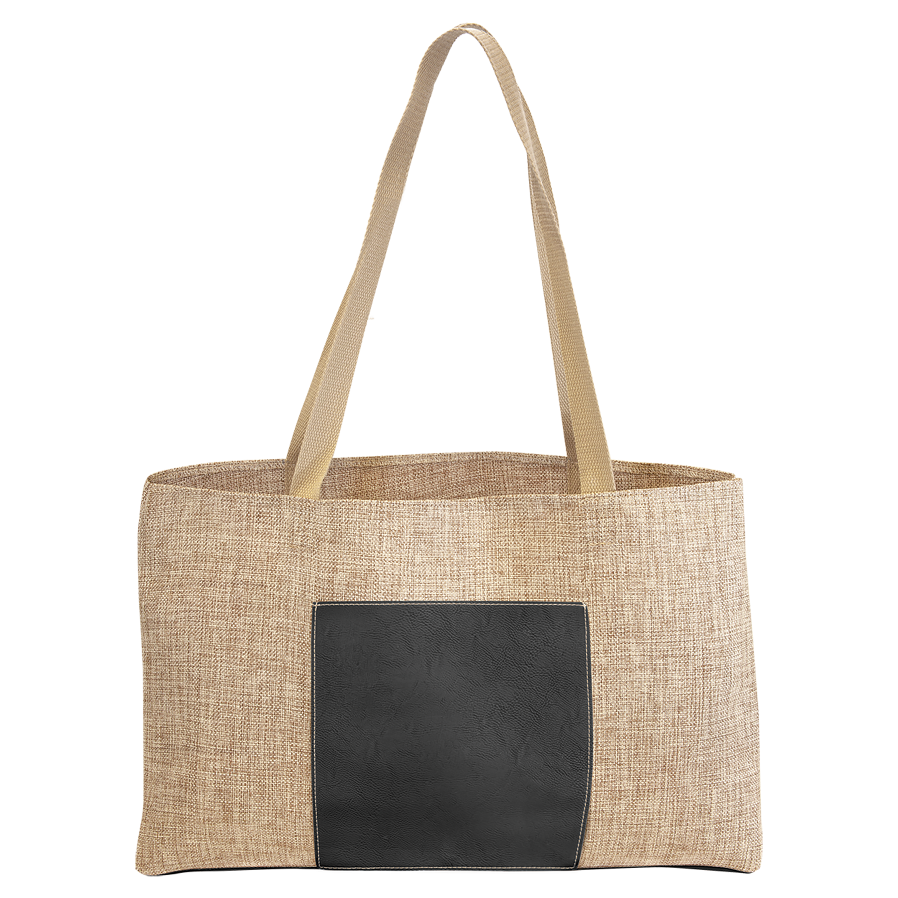 Burlap Bags with Laserable Leatherette