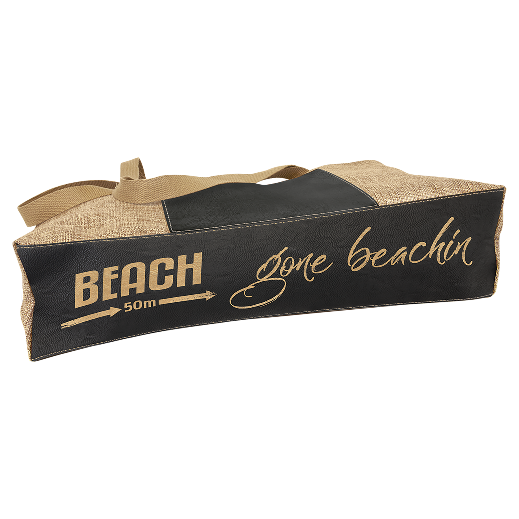 Burlap Bags with Laserable Leatherette