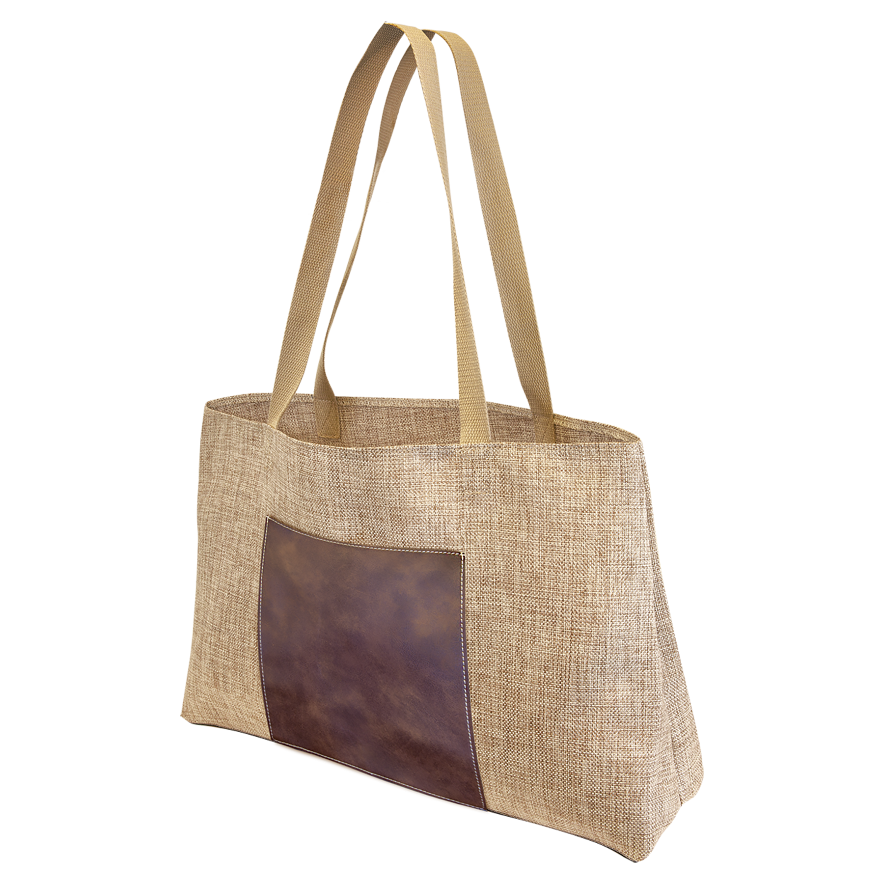 Burlap Bags with Laserable Leatherette