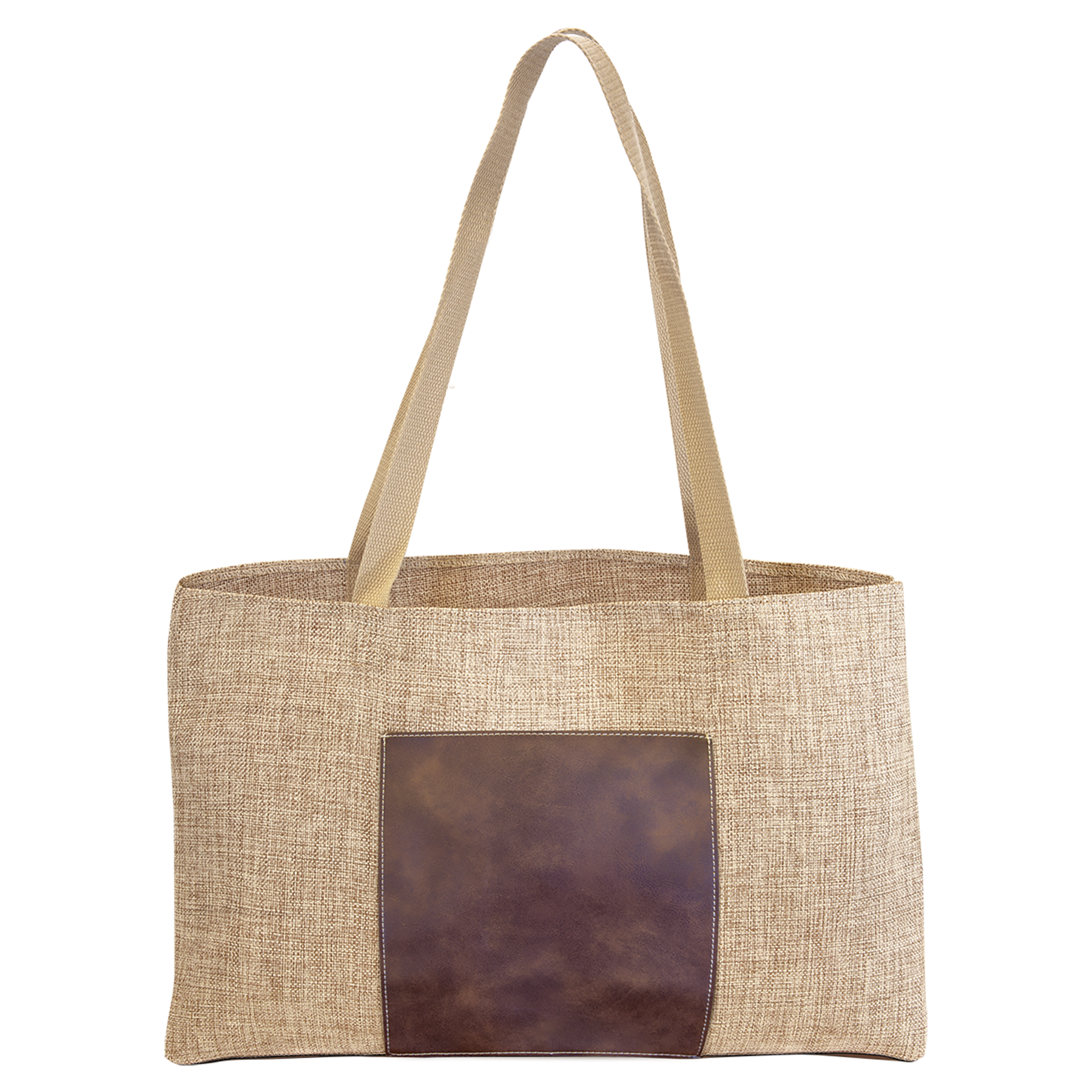 Burlap Bags with Laserable Leatherette