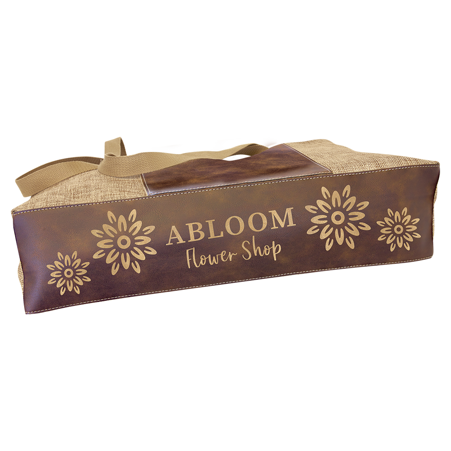 Burlap Bags with Laserable Leatherette