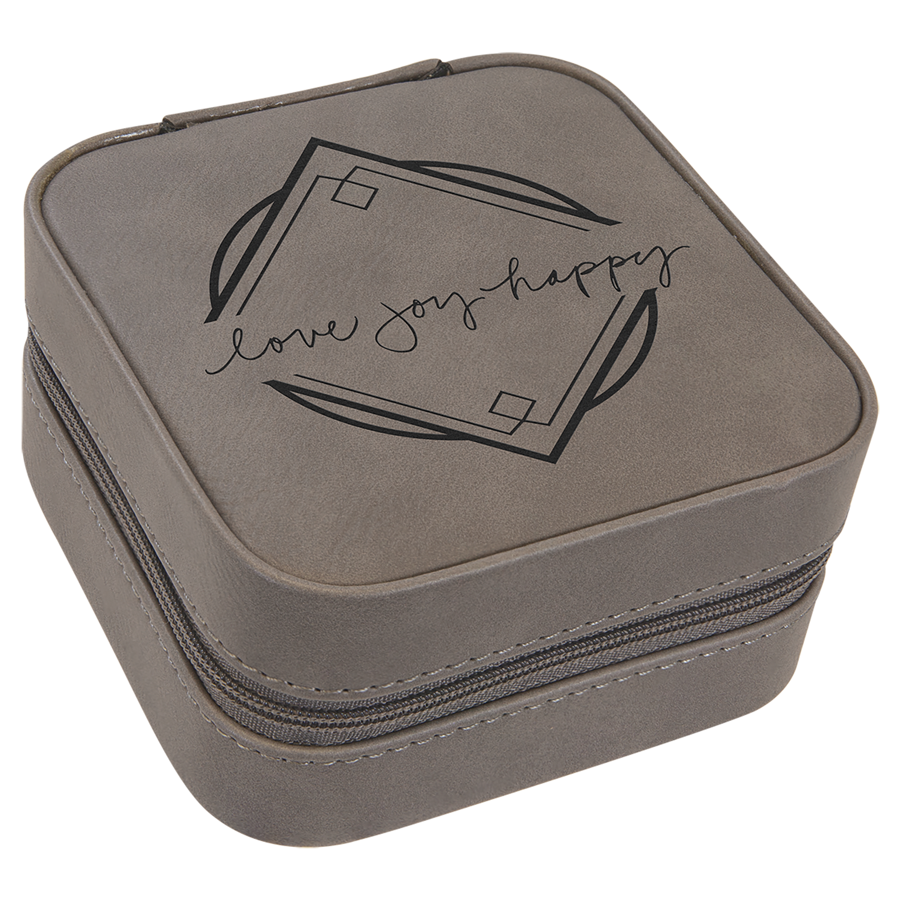 4" X 4" Laserable Leatherette Travel Jewelry Box