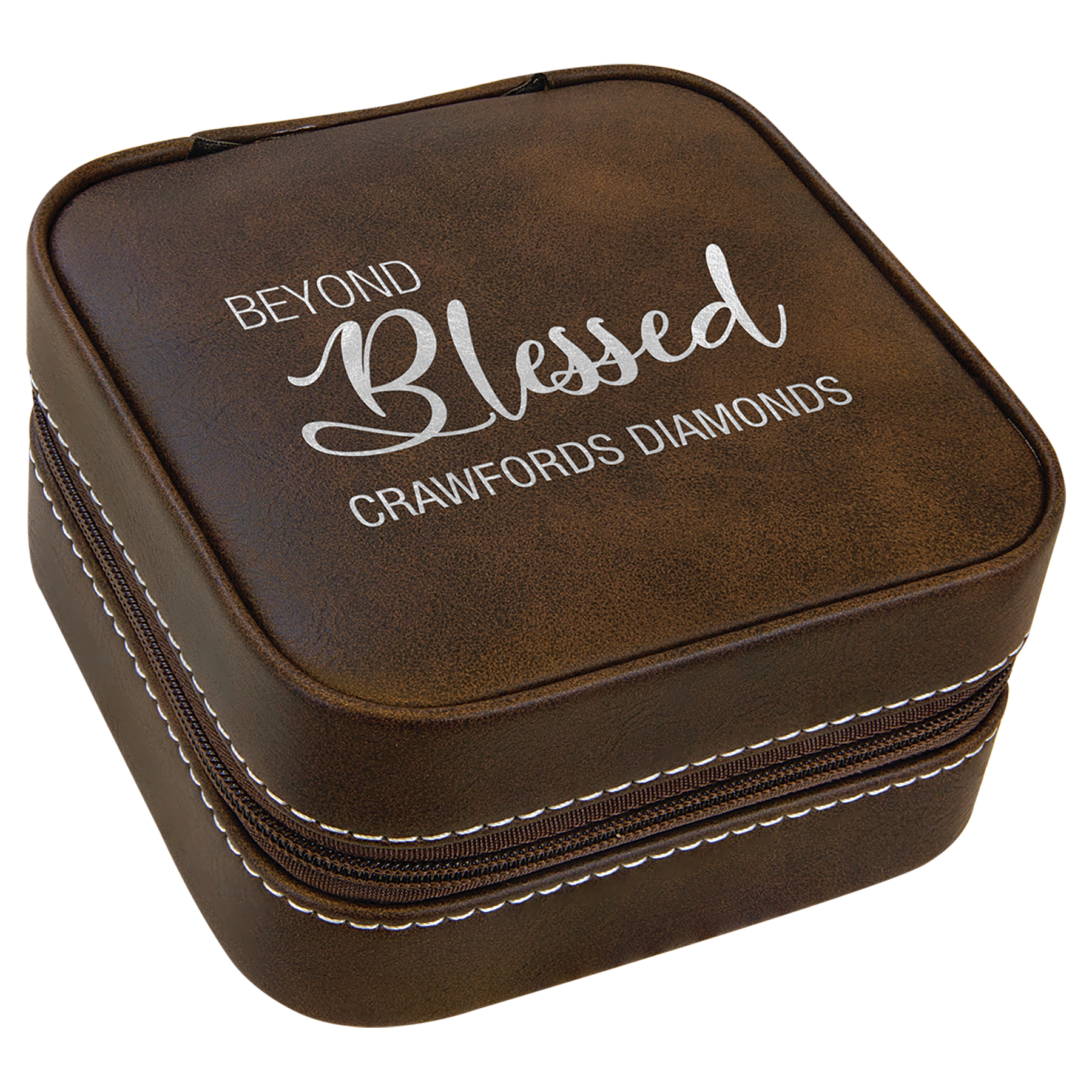 4" X 4" Laserable Leatherette Travel Jewelry Box