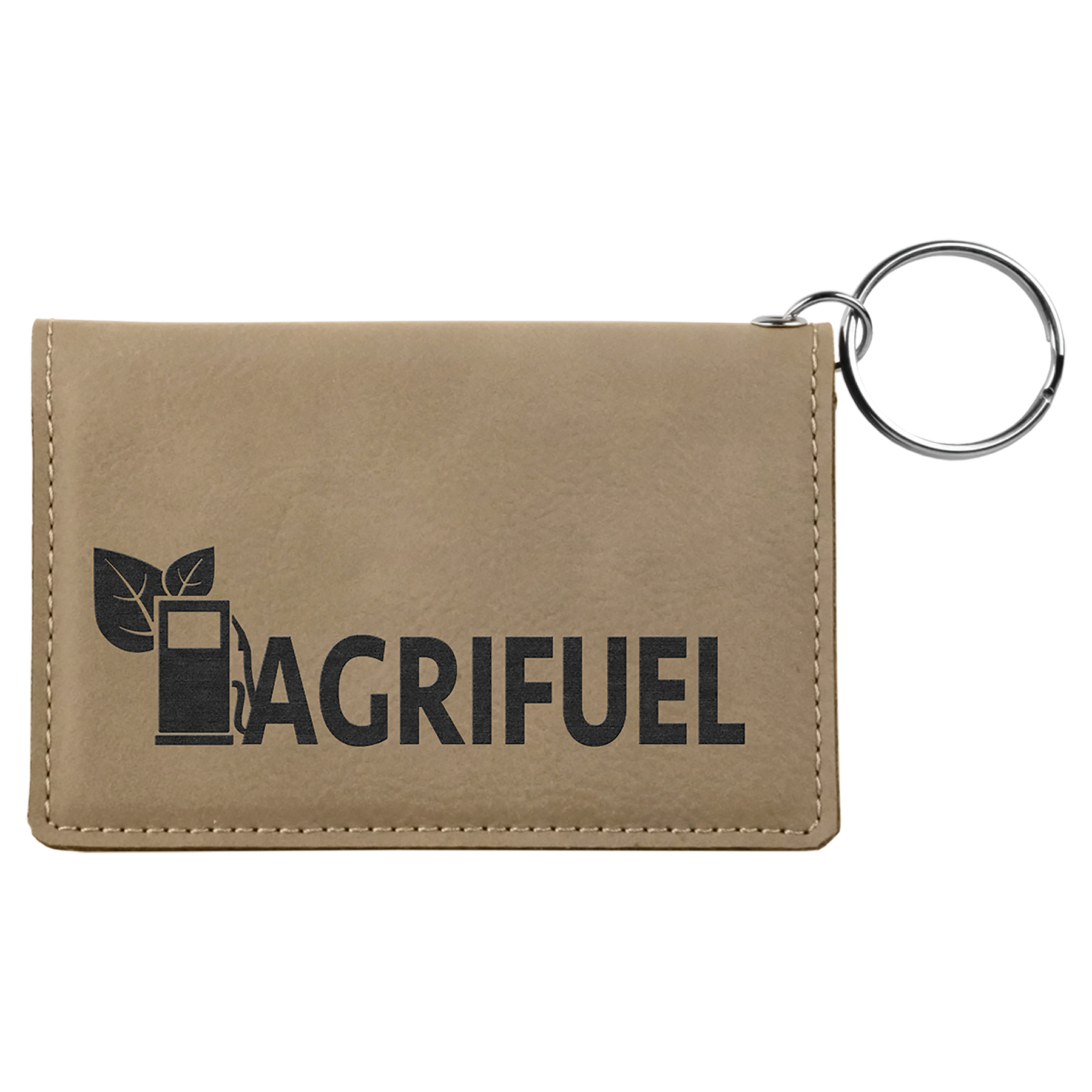 Leatherette ID Holder Keychain