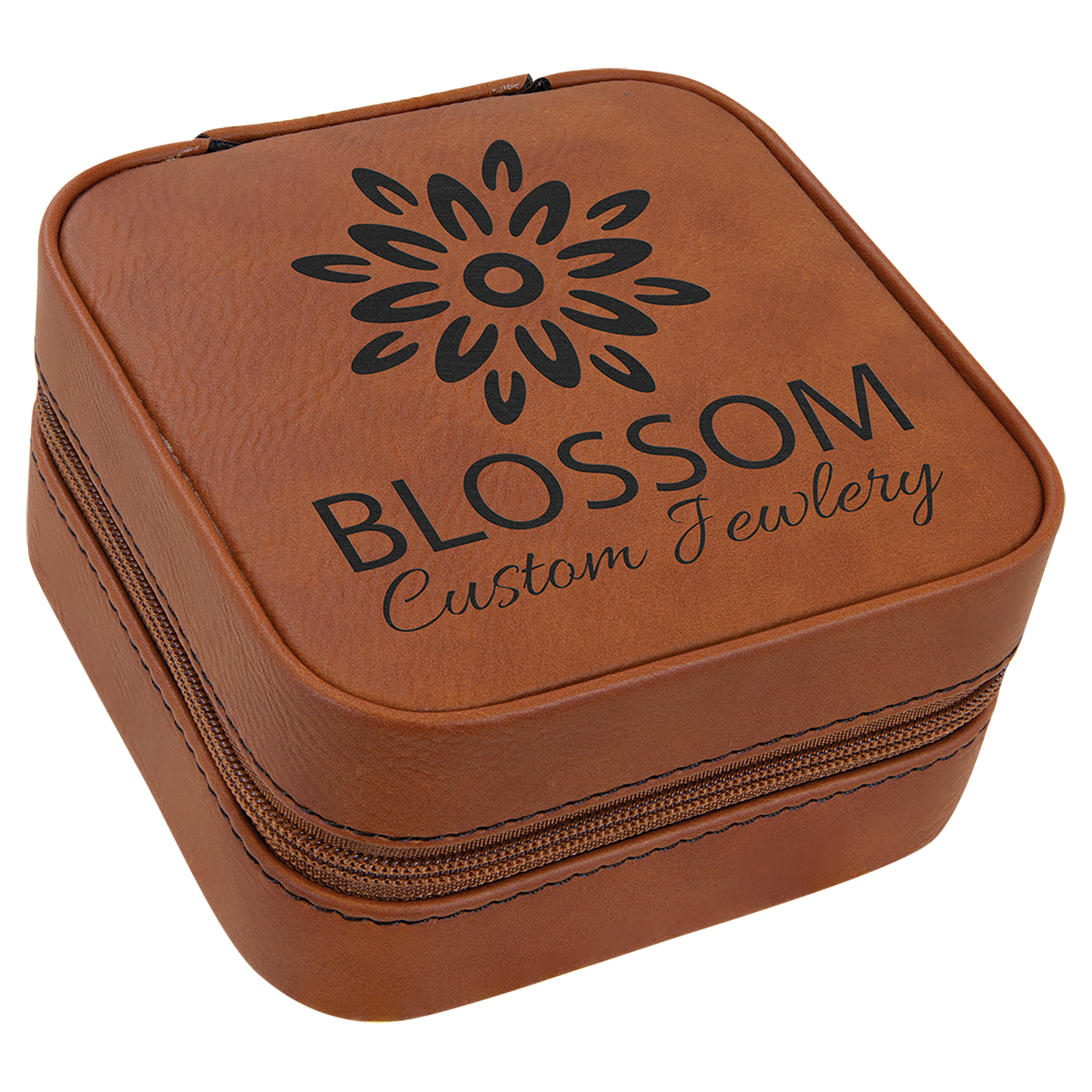 4" X 4" Laserable Leatherette Travel Jewelry Box