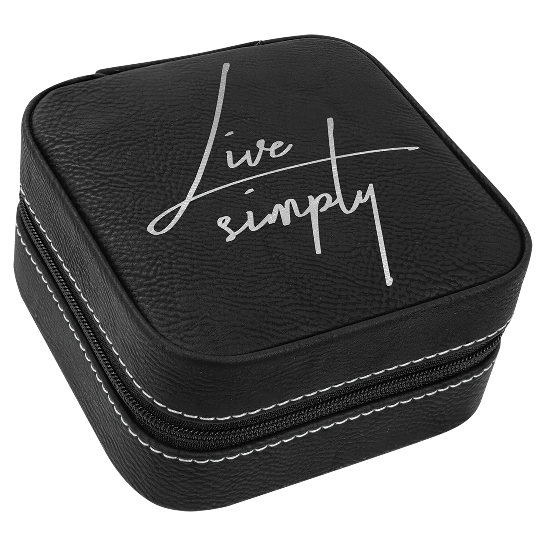 4" X 4" Laserable Leatherette Travel Jewelry Box