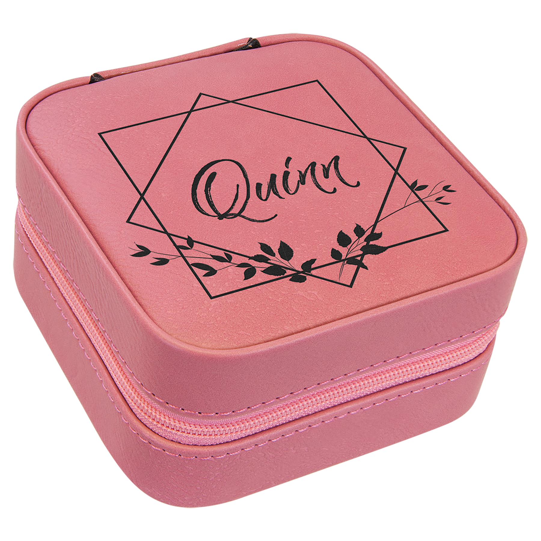 4" X 4" Laserable Leatherette Travel Jewelry Box