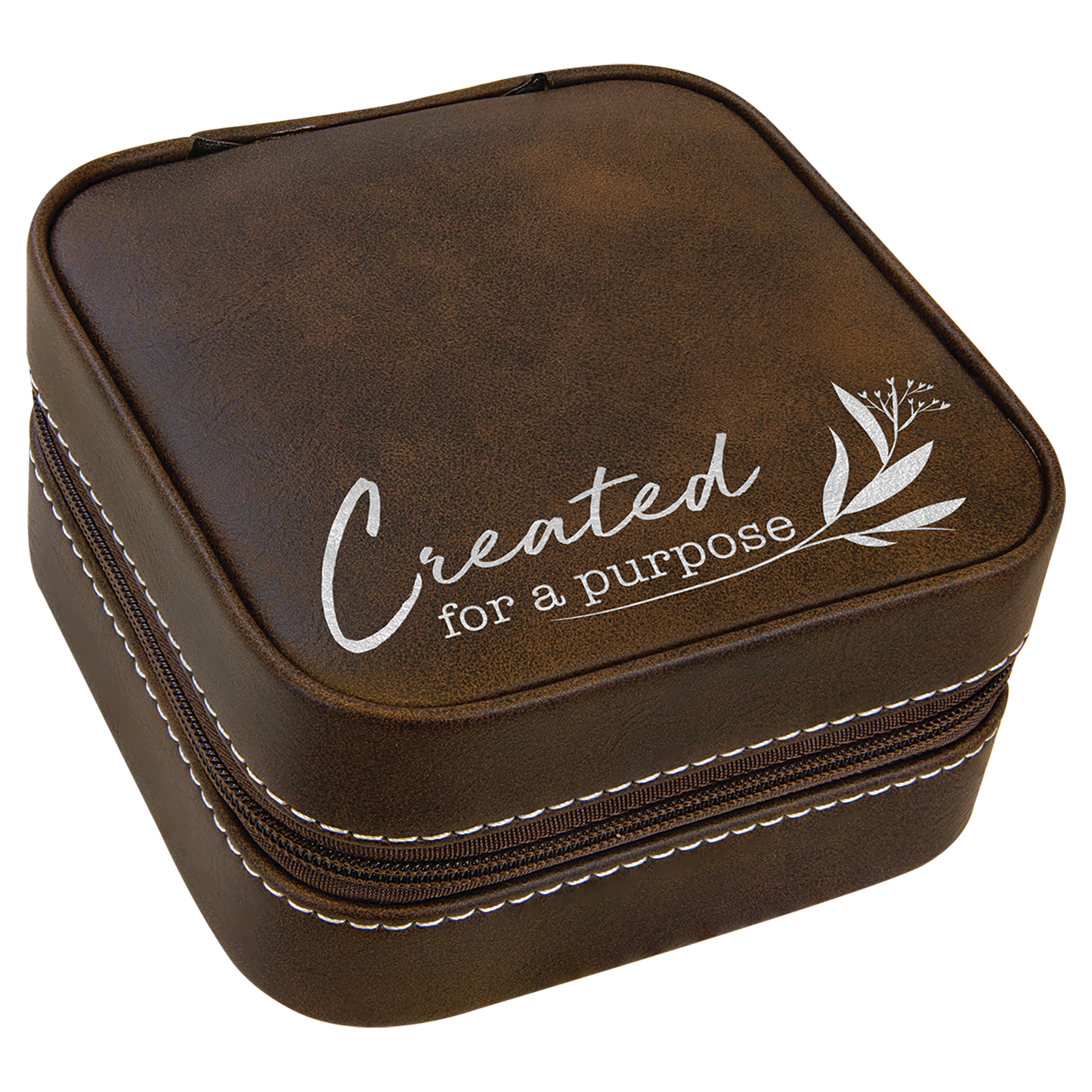 4" X 4" Laserable Leatherette Travel Jewelry Box