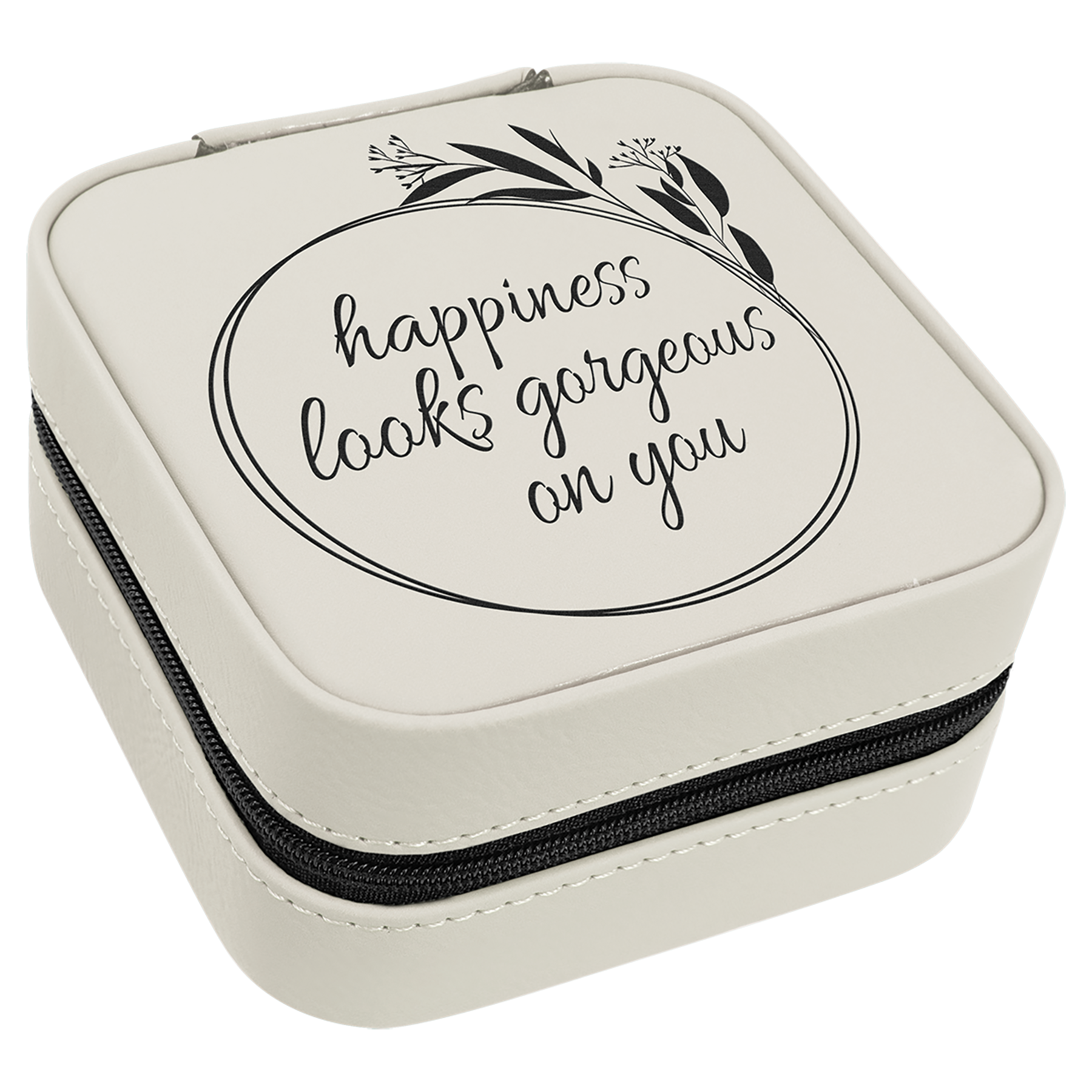 4" X 4" Laserable Leatherette Travel Jewelry Box