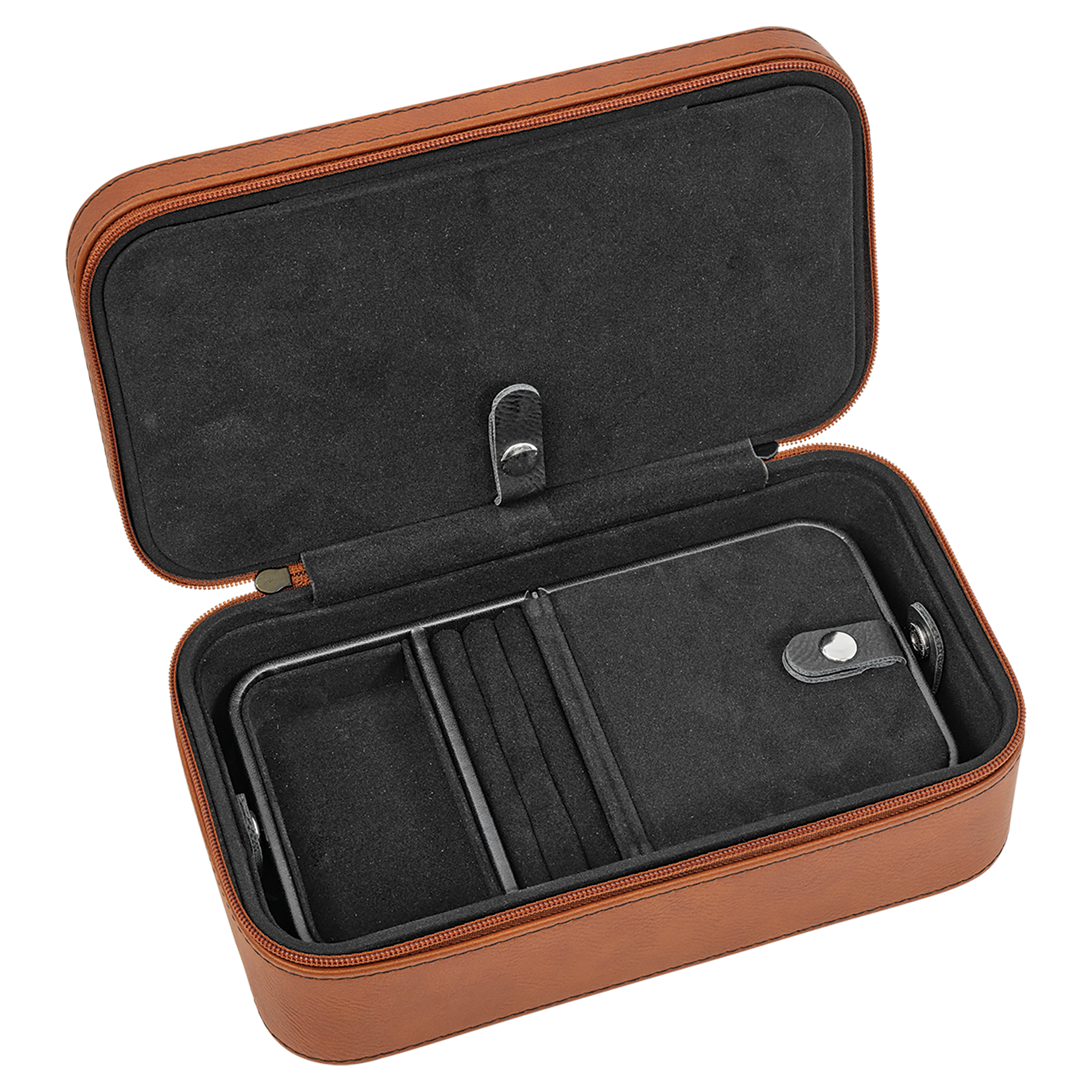 Laserable Leatherette Travel Jewelry Box