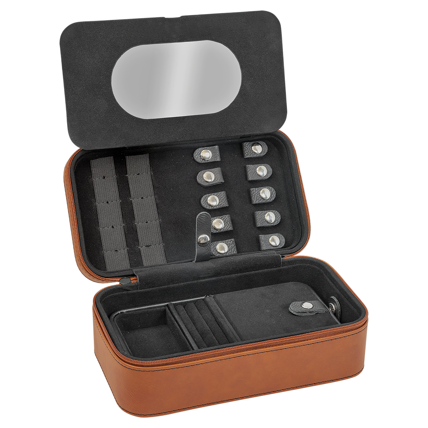 Laserable Leatherette Travel Jewelry Box