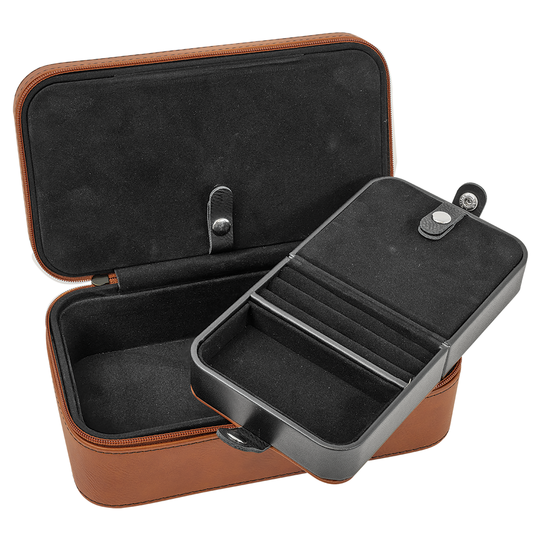 Laserable Leatherette Travel Jewelry Box