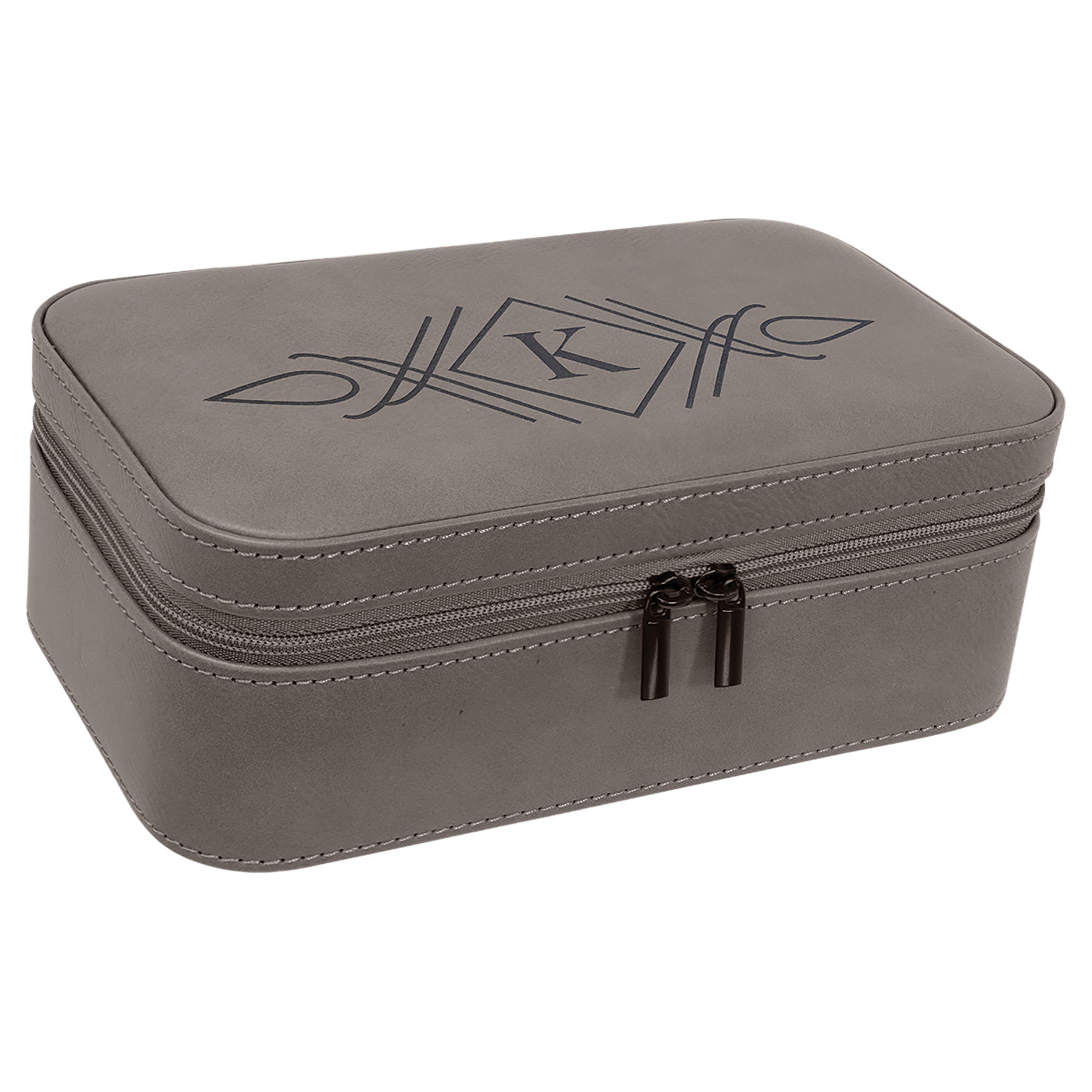 Laserable Leatherette Travel Jewelry Box